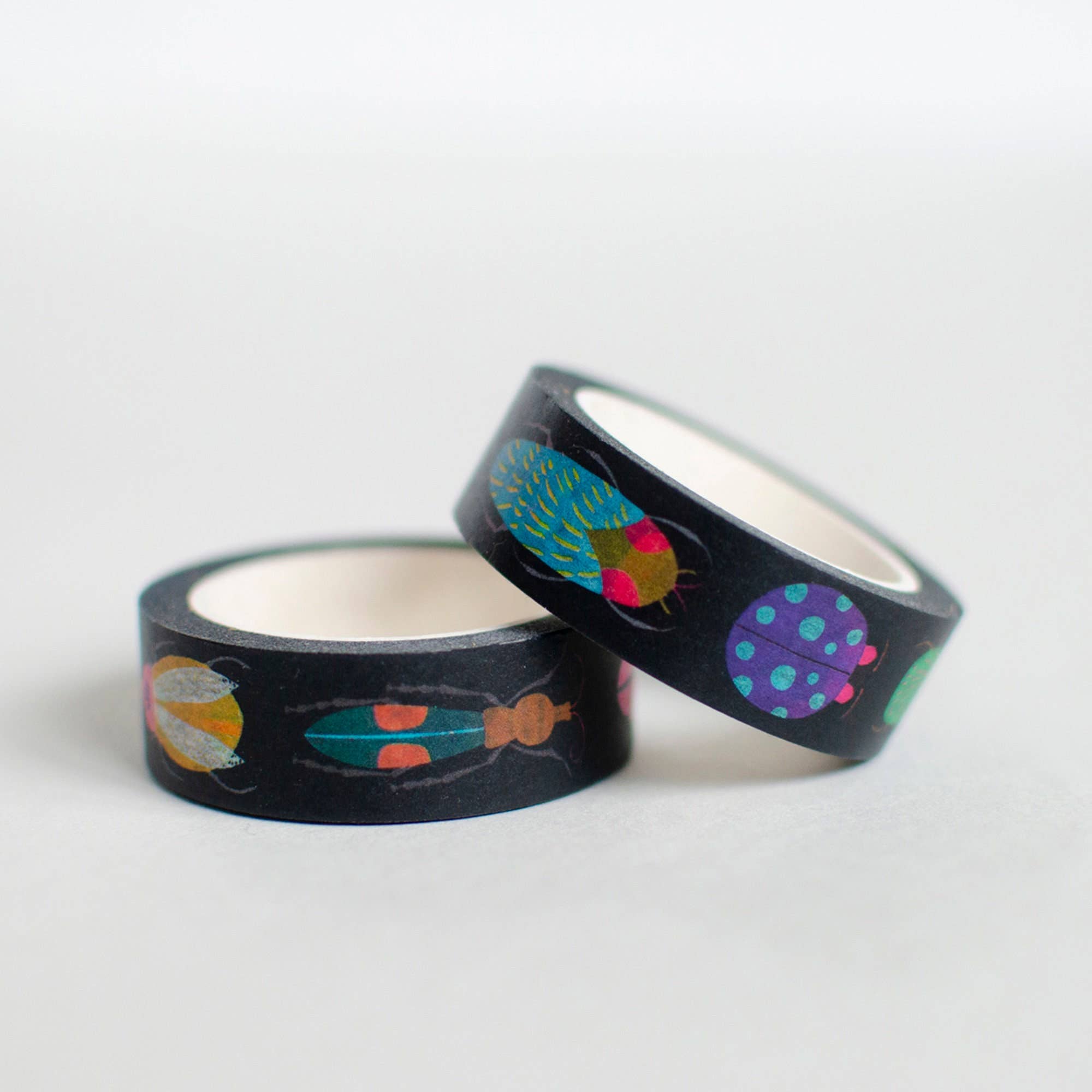 Colorful Bugs & Beetles Pattern Washi Tape for Scrapbooking, Journaling, DIY Crafts & Home Decoration - Adhesive Decorative Paper Tape for Bullet Journals, Gift Wrapping & Planner Decor
