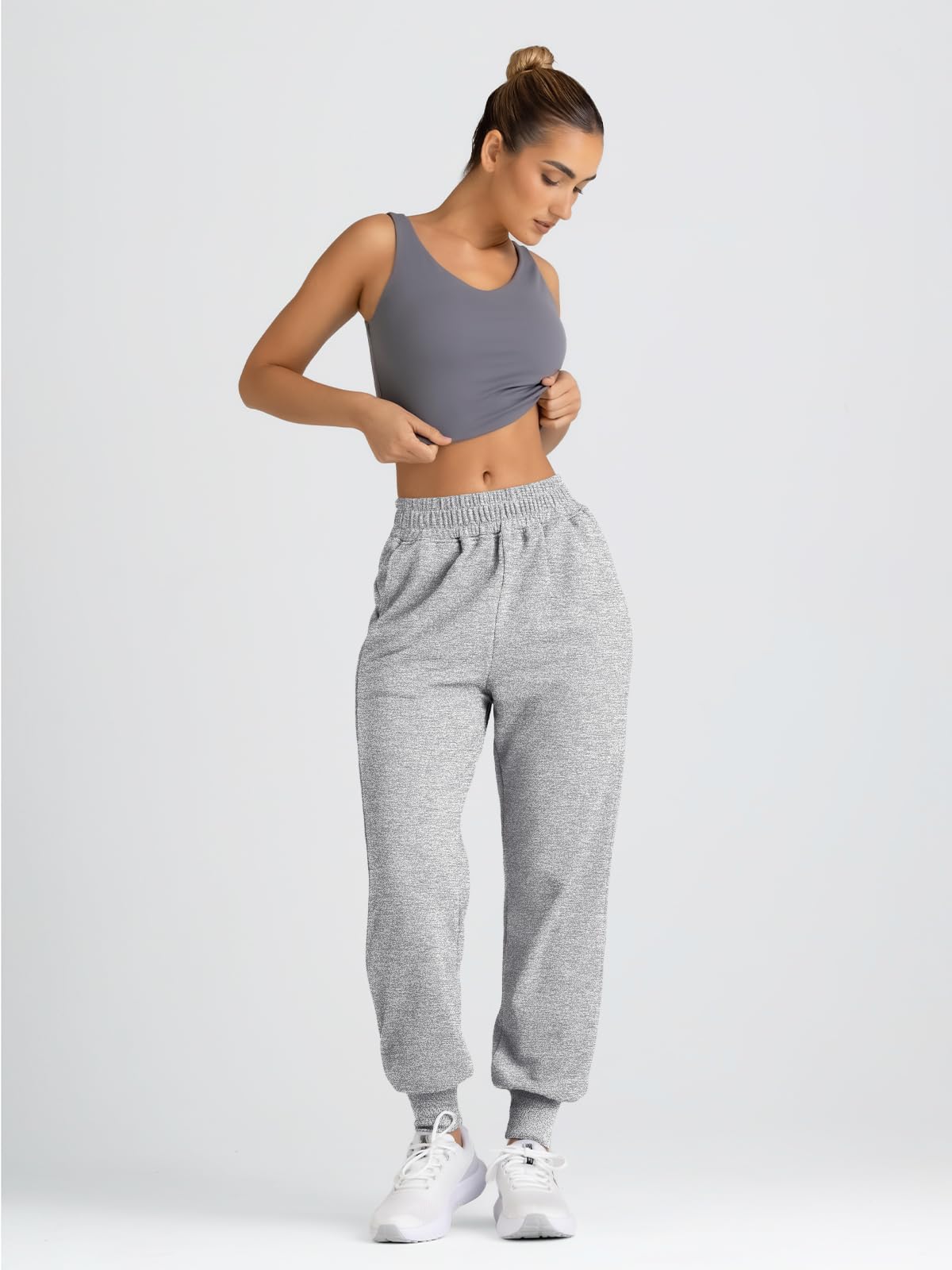 Yovela Women's High Waisted Baggy Sweatpants - Soft Fleece Joggers with Pockets for Fall | Y2K Aesthetic Casual Pants for Lounge, Workout & Streetwear Fashion