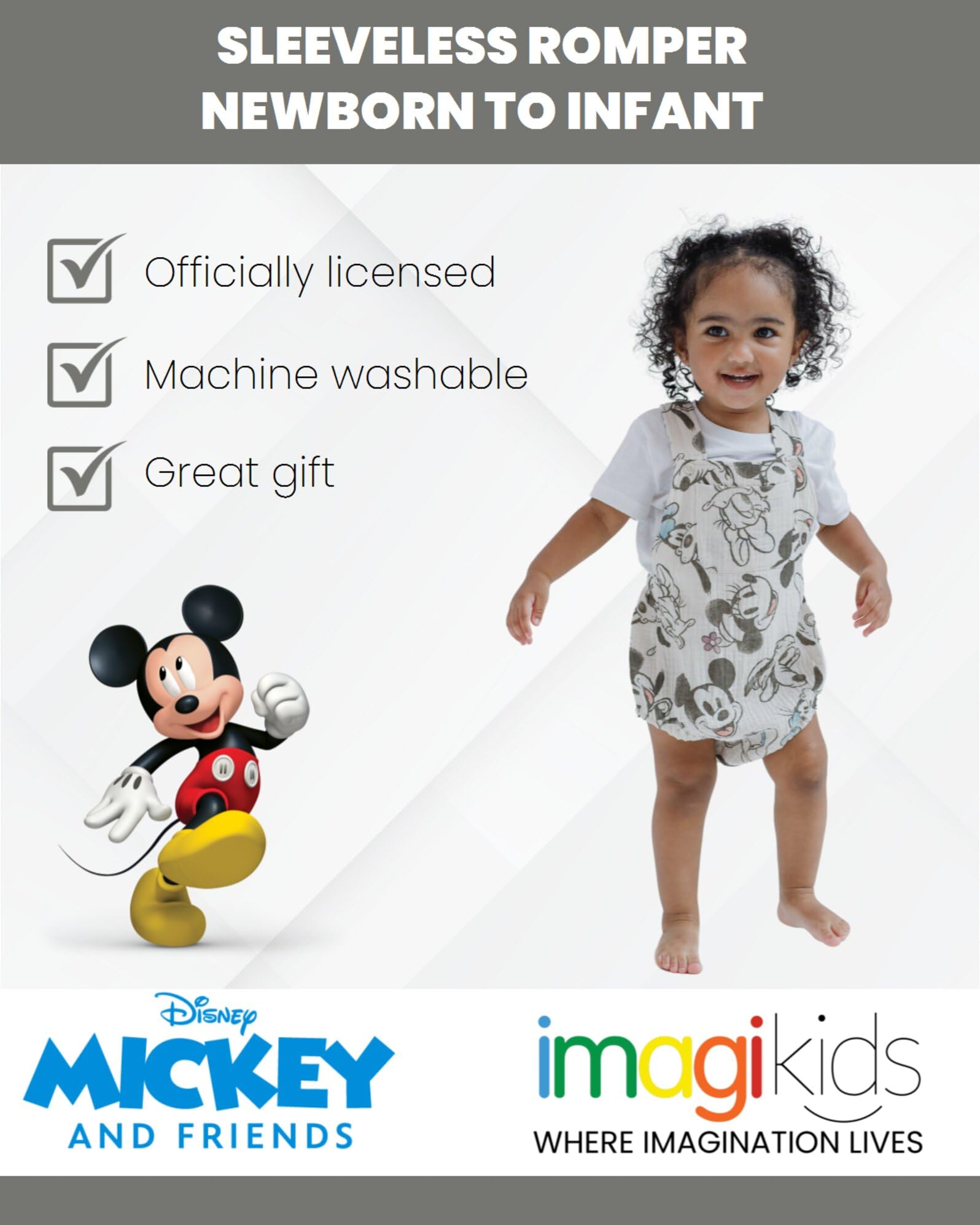 Disney Baby Romper - Winnie the Pooh, Mickey Mouse, Goofy & Donald Duck Cute Onesies for Newborn to Infant | Perfect for Playtime, Photo Shoots & Gifts