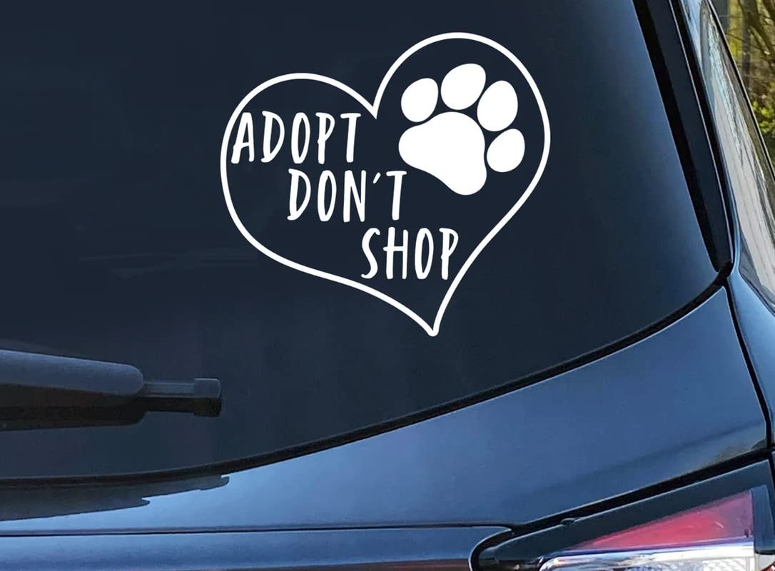 LYOMAN® Adopt Don't Shop Stickers - Cute Dog Paws & Animal Welfare Decals for Car, Laptop, Water Bottle - Perfect for Dog Moms & Animal Lovers