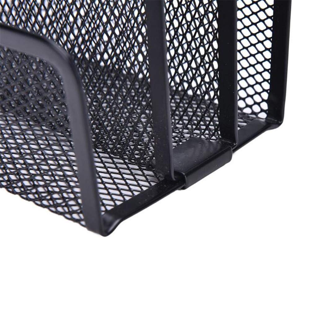 VALINK 4-Cell Black Metal Mesh Desk Organizer - Letter Sorter, Mail Tray & File Organizer for Office & Home - Perfect for Books, Pens, Pencils, Rulers & Stationery Storage - Ideal Workspace & Study Organization Solution