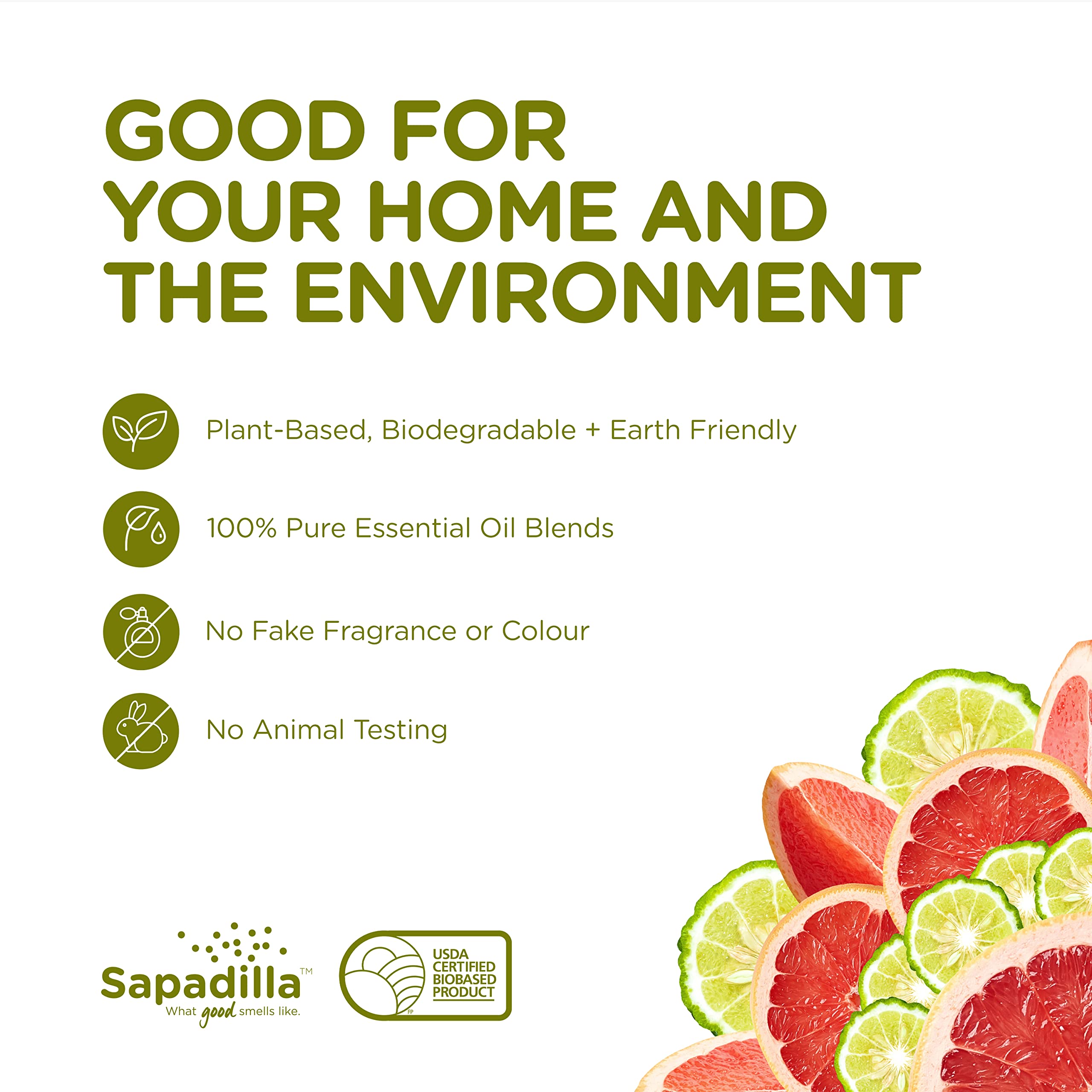 Sapadilla Grapefruit Bergamot Liquid Hand Soap - 100% Pure Essential Oil, Moisturizing & Cleansing, Plant-Based & Biodegradable - 12oz (3-Pack) for Kitchen, Bathroom & Office Use