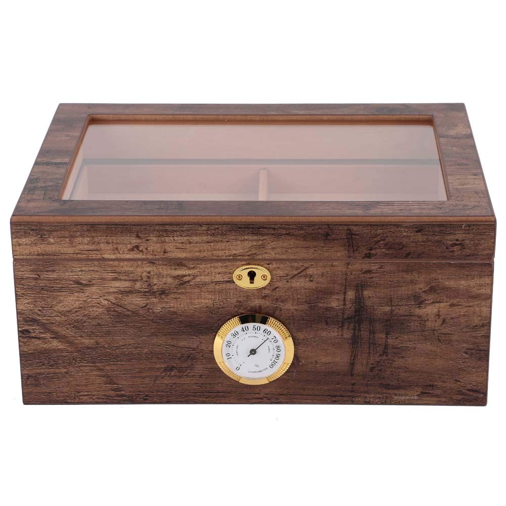 Premium Cigar Holder & Airtight Humidor Box with Built-in Humidifier - Ideal for Cigar Storage, Aging, and Display in Home Bars, Offices, and Smoking Lounges