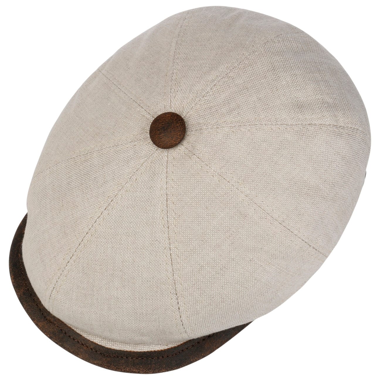 Lierys Stylish City Leather Piping Linen Cap - Fashionable Unisex Summer Hat for Men & Women - Perfect for Outdoor Activities, Beach Vacations, and Urban Streetwear Looks
