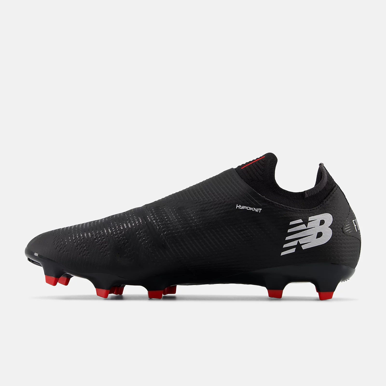 New Balance Furon Pro v7+ FG Soccer Cleats - Black/White/True Red - Lightweight & Durable for Competitive Matches & Training