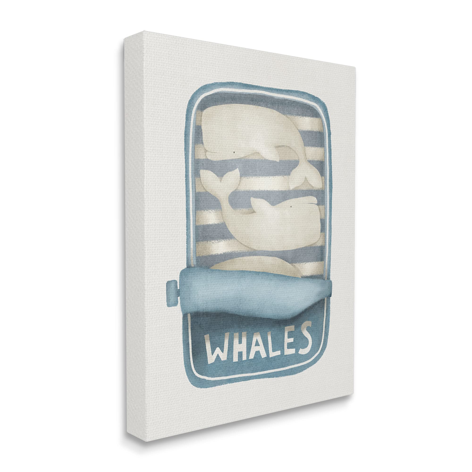 Stupell Industries Whimsical Whale Tuna Can Art Print - Leah Straatsma Sea Life Design - Perfect for Beach House Decor & Kids Room Wall Art