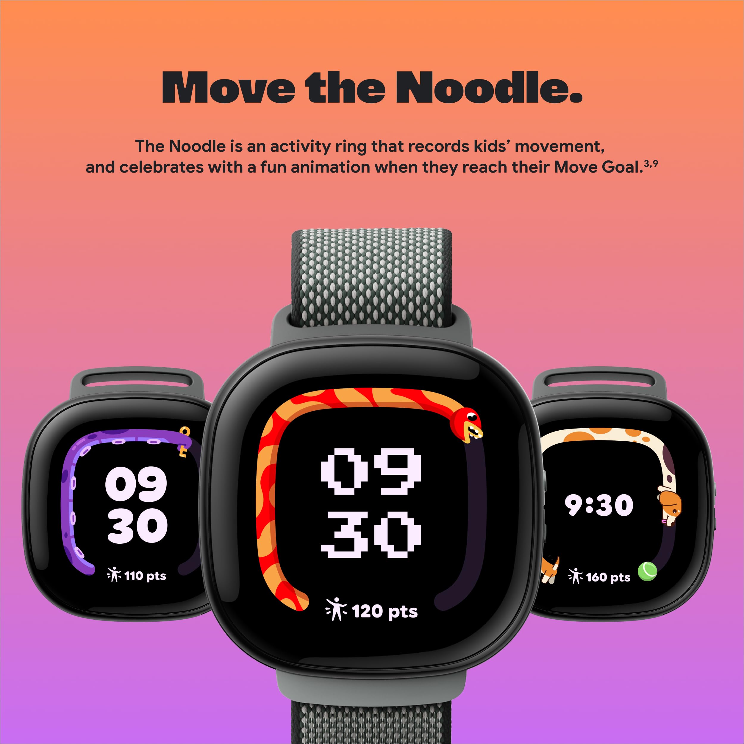 Fitbit Google Ace LTE Kids Smartwatch - GPS Tracker, Call & Messaging, Activity Games, Ace Pass Data Plan Required (Spicy - Moovin) - Perfect for Active Kids & Parental Monitoring