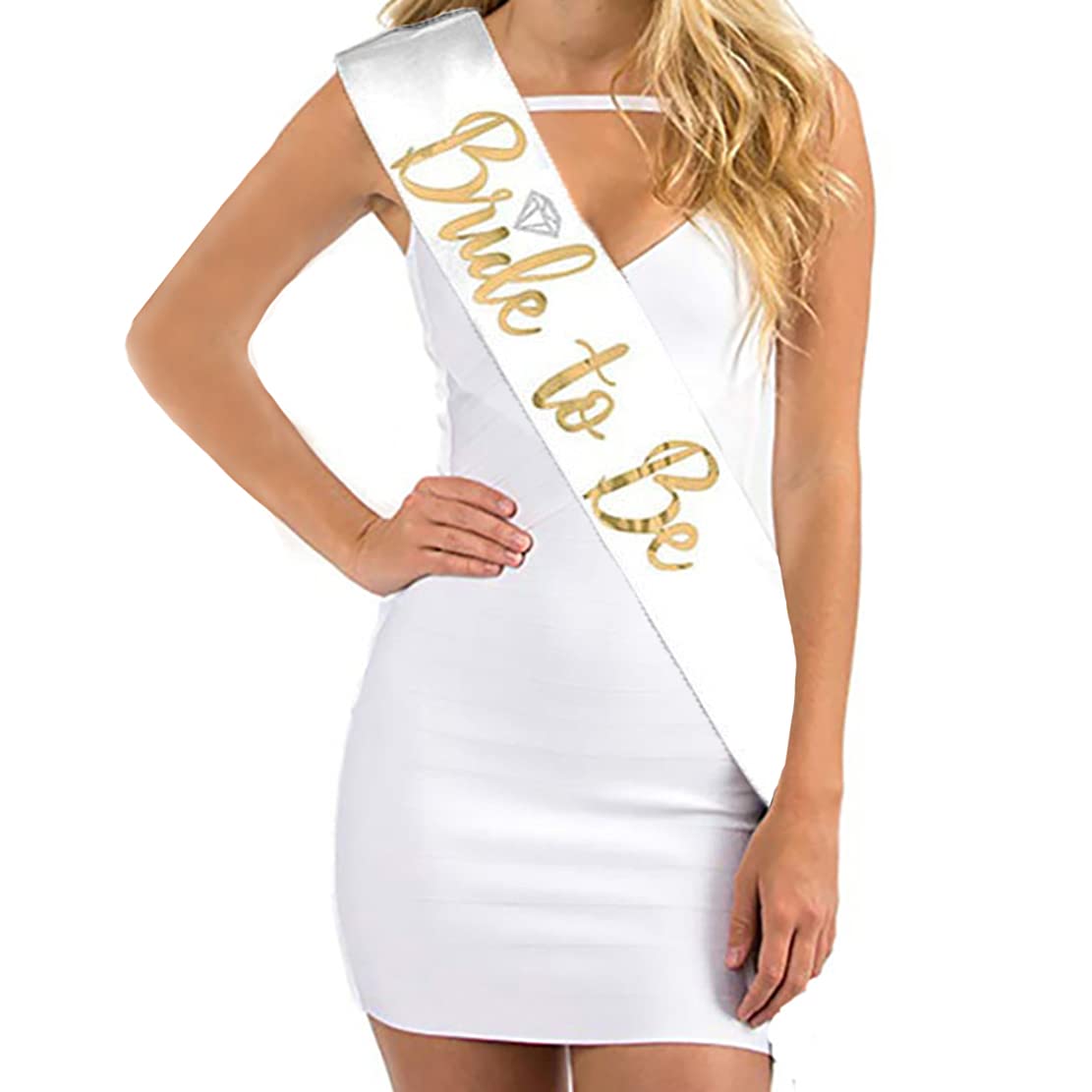 Bride to Be Set - 3-Piece Bridal Accessories Kit with Sash, Tiara Headband & Shoulder Veil for Bachelorette Party & Bridal Shower Decor (Gold) | Perfect for Wedding Showers, Engagement Parties & Pre-Wedding Celebrations