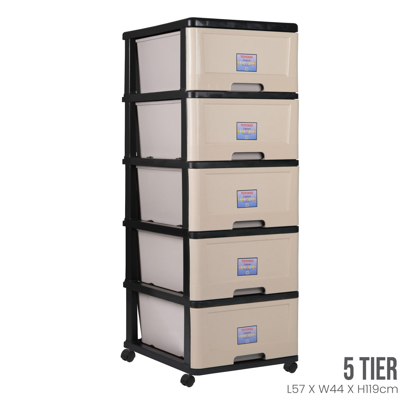 BLACK FRAME BEIGE DRAWER (904-5BF-BGE)