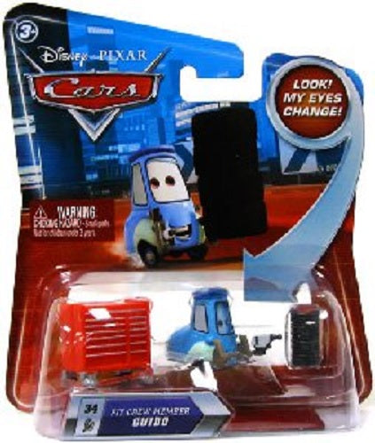 Disney Pixar CARS Movie 1:55 Die Cast Pit Crew Member Guido #34 with Lenticular Eyes - Collectible Toy for Kids & Movie Fans, Perfect for Display & Play