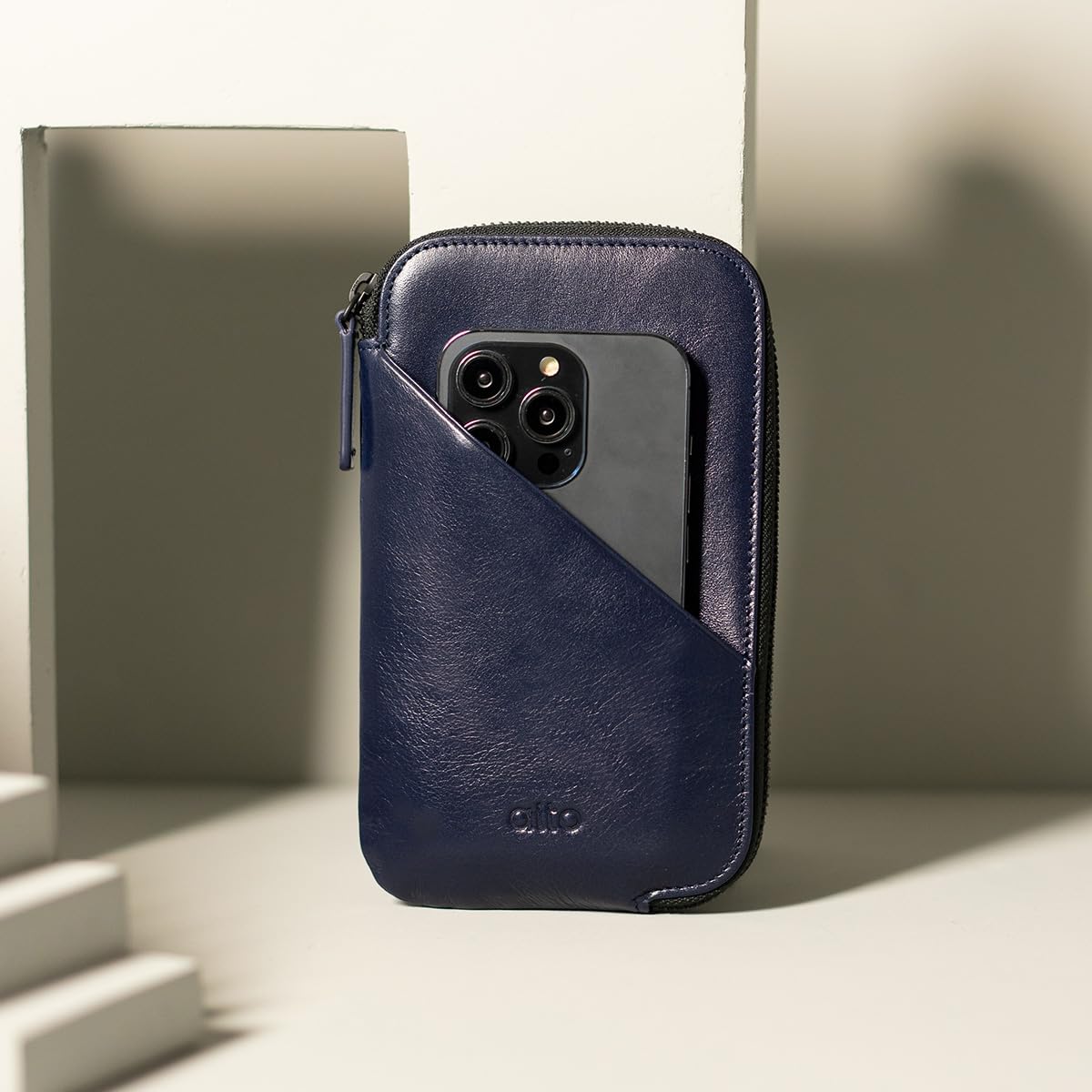 Premium Alto Travel Phone Wallet - Italian Leather Case & Passport Holder for iPhone 16/15/14/13/12 & Android (Up to 6.8