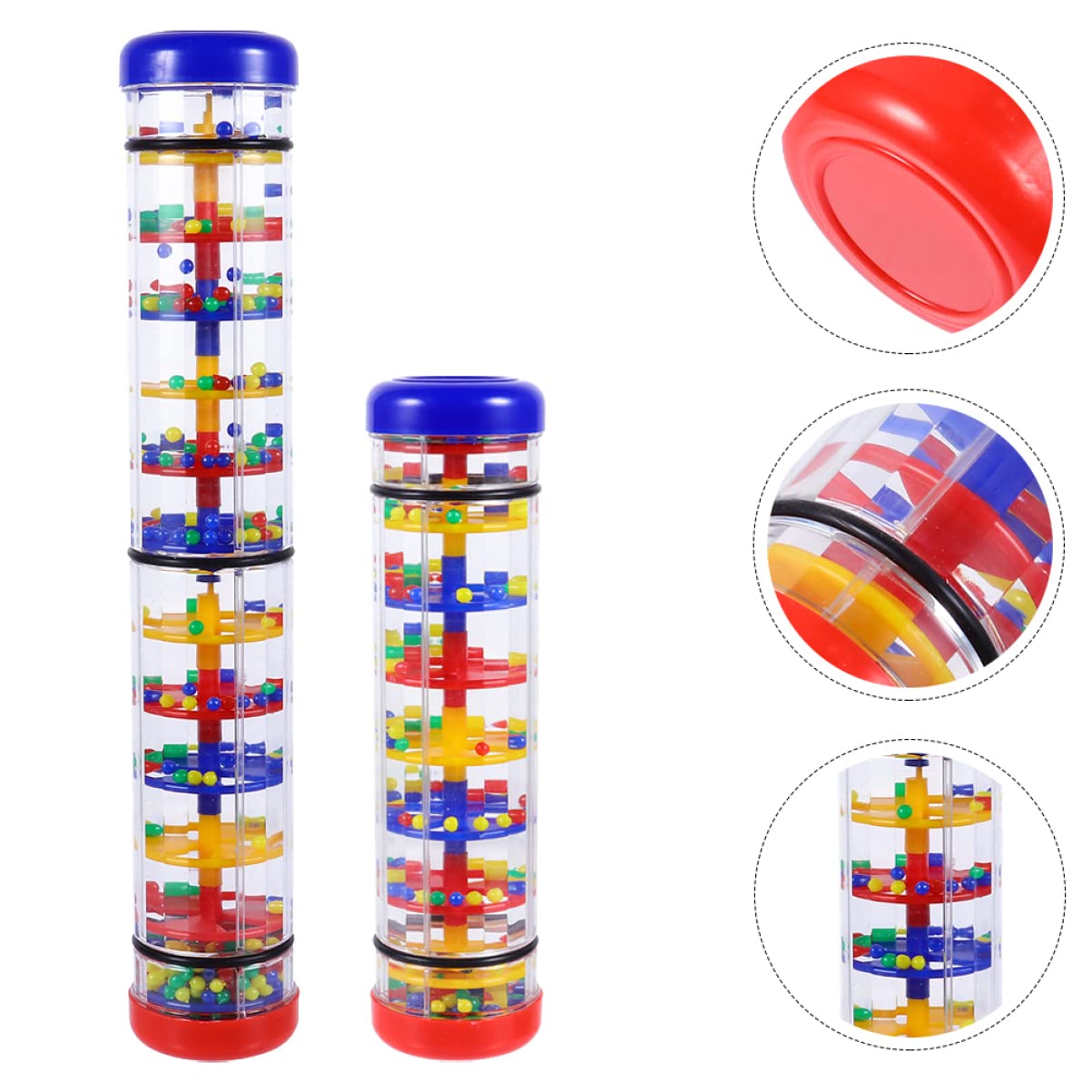Toyvian 2-Piece Rainmaker Rattle Set - Musical Baby Toys for Early Education & Sensory Development | Perfect for Preschool Learning, Toddler Playtime & Montessori Activities