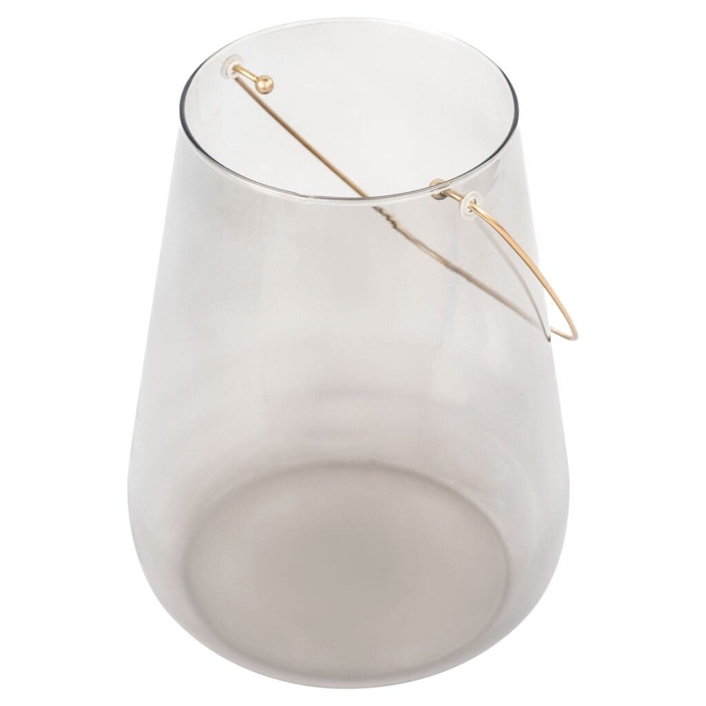 Cyan Design 11767 Water Drop Hurricane Candle Holder - Smoked Glass Tall Vase for Home Decor, Wedding Centerpiece, and Tabletop Display