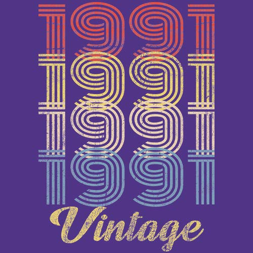 Vintage 1991 Retro 34th Birthday T-Shirt for Men - Funny 1990s Nostalgic Gift - Perfect for 34th Birthday Parties & 90s Theme Events