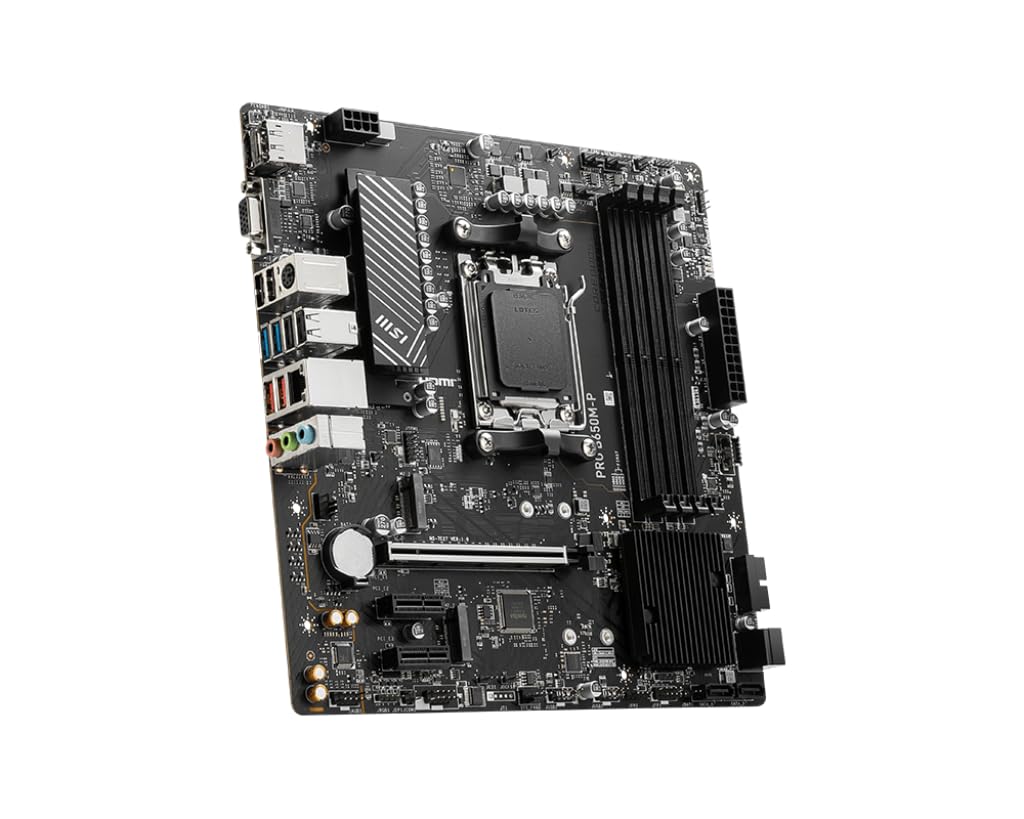 MSI PRO B650M-P ProSeries AM5 Motherboard for AMD Ryzen 9000/8000/7000 | DDR5, PCIe 4.0, M.2 SSD, USB 3.2 Gen 2 | Gaming PC & Workstation Build | Perfect for Streaming, Content Creation & High-Performance Computing
