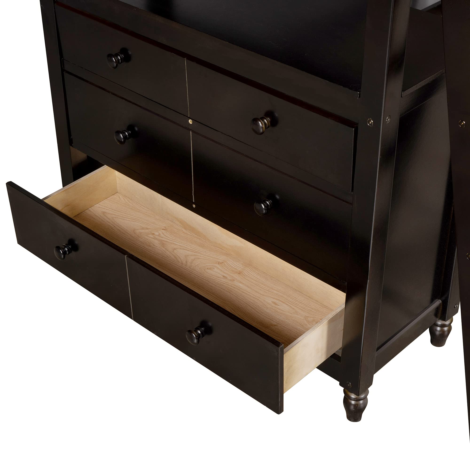 Harper & Bright Designs Twin Size Wooden Loft Bed with Built-in Desk, Drawers & Storage Shelves - Space-Saving Study & Sleep Solution for Kids, Teens & Adults (Espresso) - Perfect for Small Bedrooms, Dorm Rooms & Home Offices
