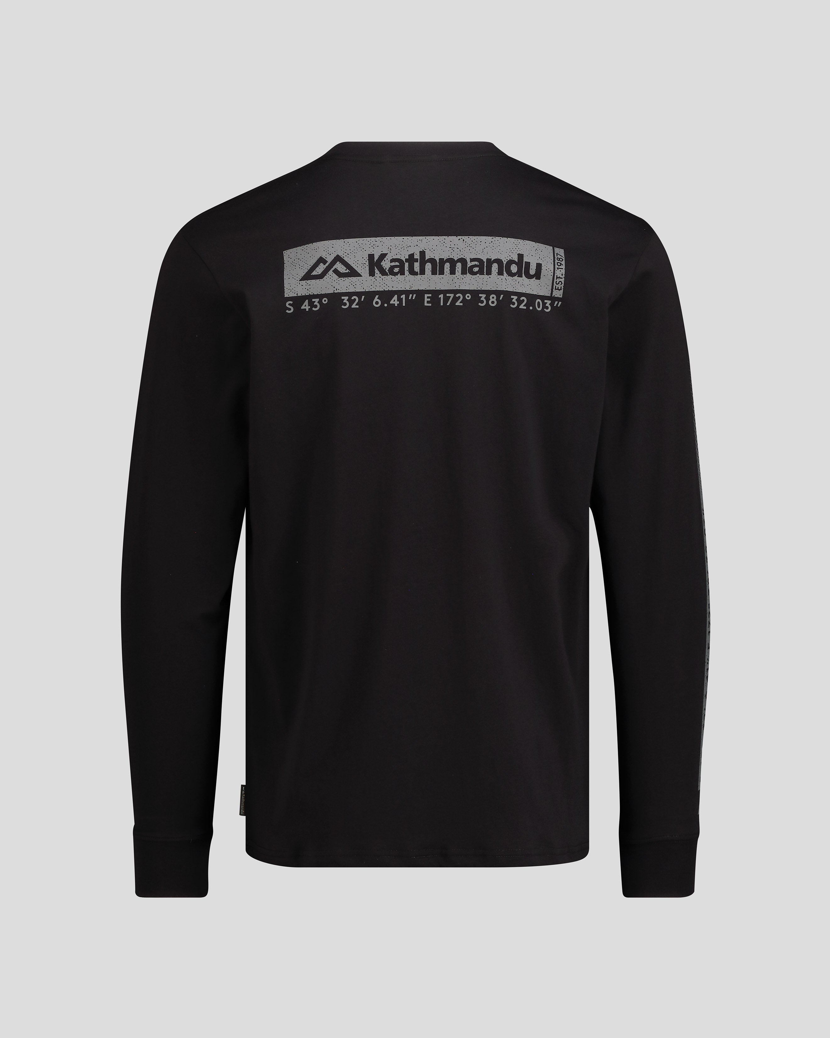 Organic Cotton Men's Long Sleeve T-Shirt - Black | Eco-Friendly Casual Wear for Everyday & Outdoor Activities