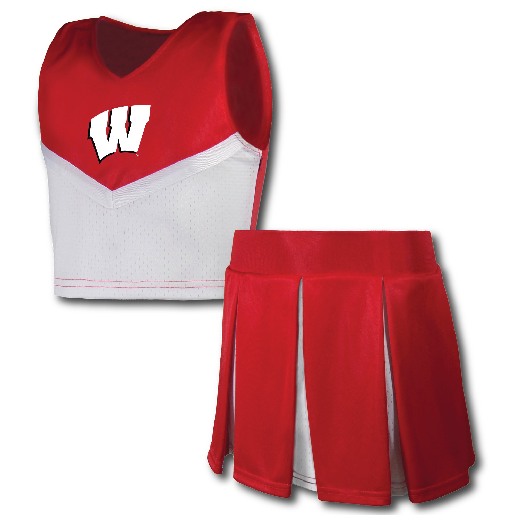 Wisconsin Badgers Youth Girls' Cheerleading Outfit Set - Official NCAA Team Apparel for Game Day, Cheer Practice & School Spirit Events