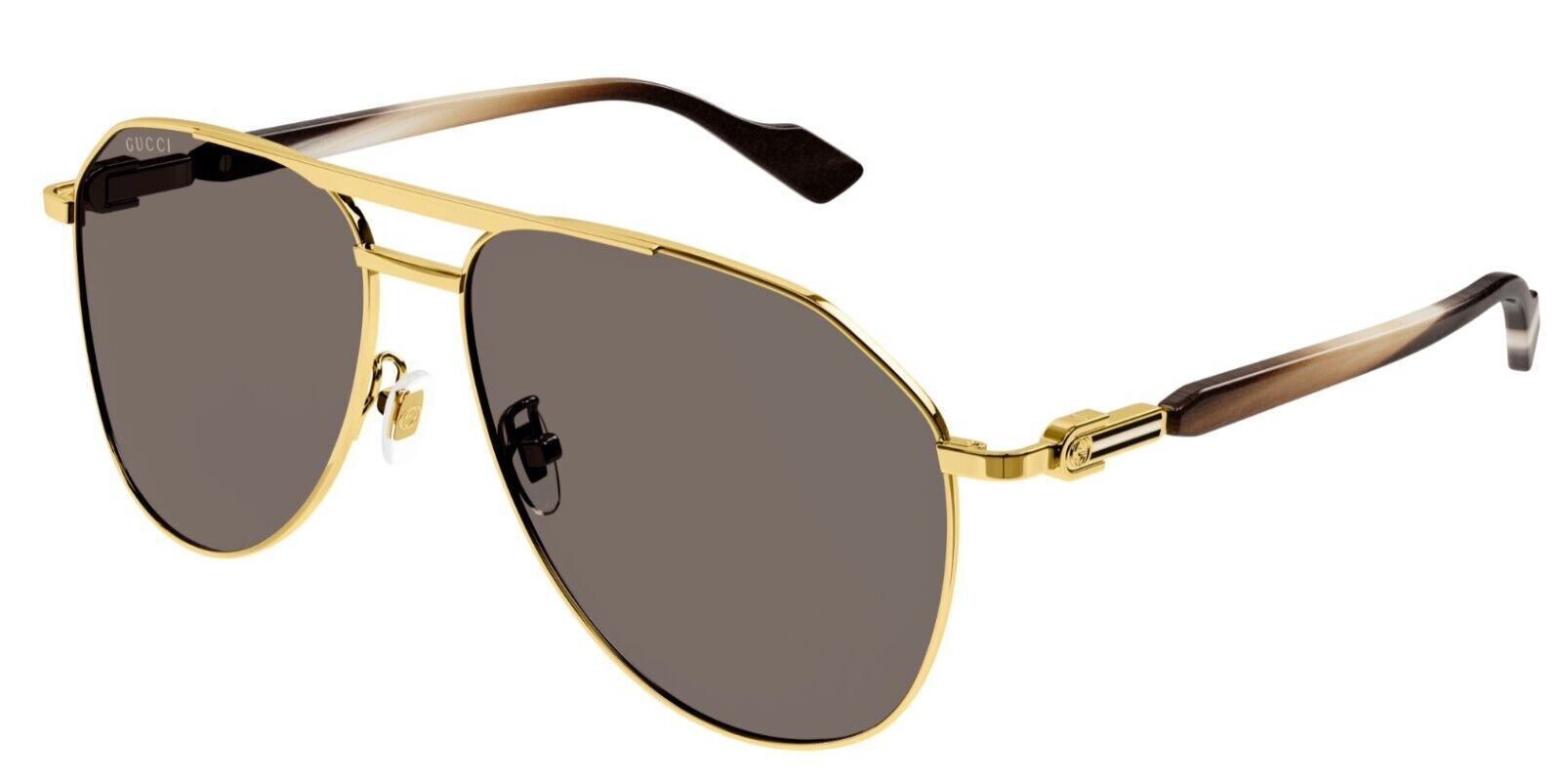 Gucci GG1220S 002 Gold/Brown Oversized Teardrop Sunglasses for Men - Luxury Aviator Style, UV Protection, Fashionable & Comfortable - Perfect for Driving, Travel, and Outdoor Activities