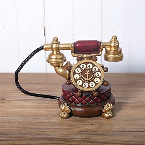 Youmeer Retro Telephone Coin Bank - Resin Piggy Bank for Money Saving, Unique Home Decor & Gift Idea - Perfect for Kids, Collectors & Vintage Lovers (American Style Money Storage Box)