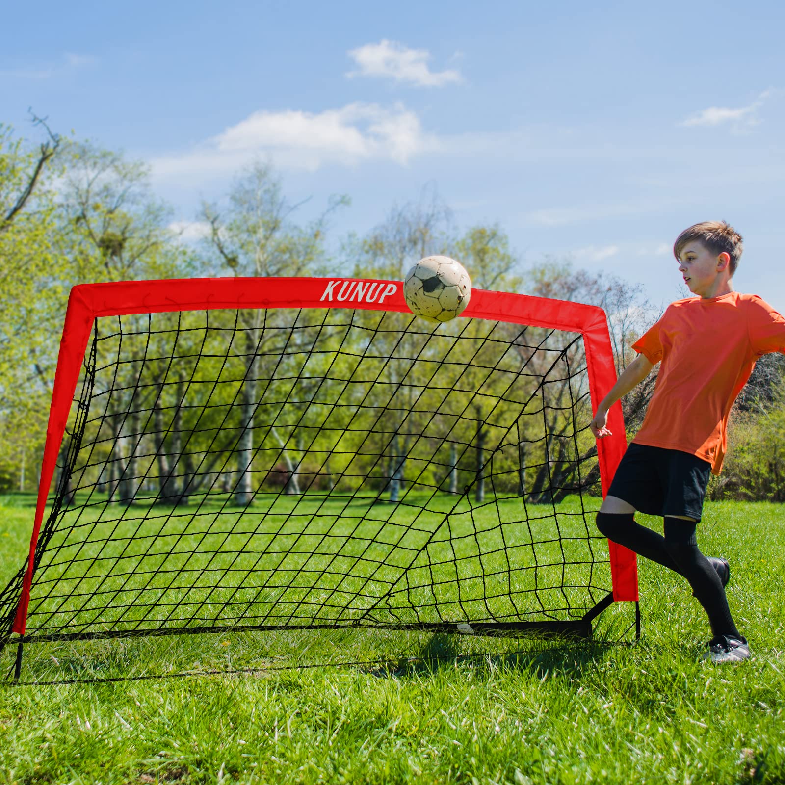 Foldable Soccer Goal for Kids & Adults - 5x3, 6x4, 9x5FT Portable Soccer Net with Carrying Bag - Backyard Training Equipment for Youth Soccer Practice, Outdoor Sports Games (Perfect for Backyard Drills, Team Practice, and Family Fun Activities)