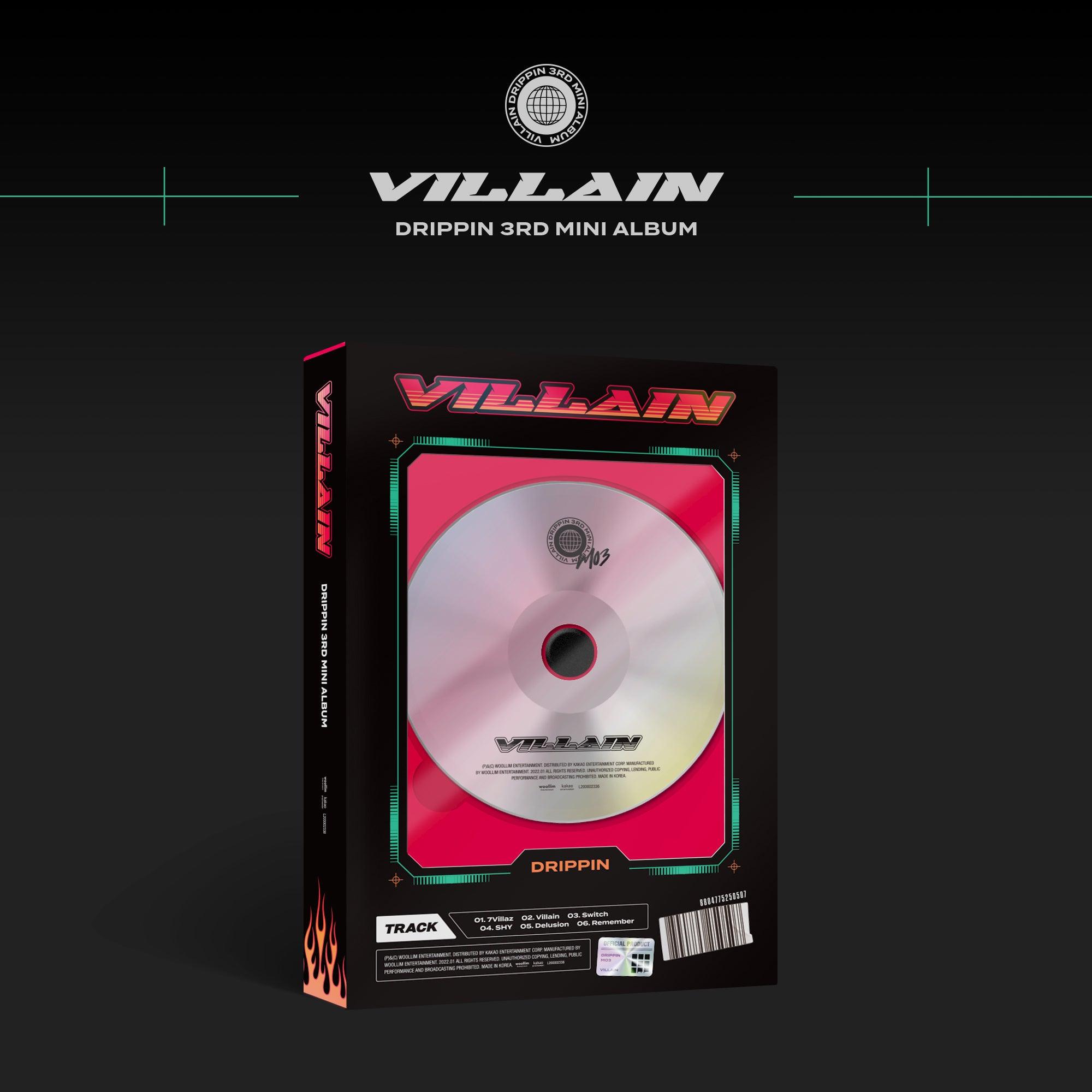 DRIPPIN 3RD MINI ALBUM 'VILLAIN' - Kpop Album | Official Merchandise for Kpop Fans | Perfect for Collection, Gifts & Fan Meetings
