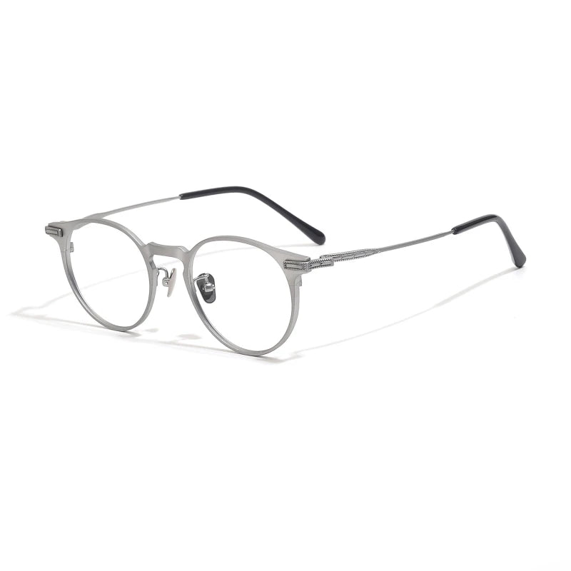 Stylish Black Titanium Oval Full Rim Eyeglasses for Women - Trendy & Lightweight Frame for Work, Reading & Everyday Wear
