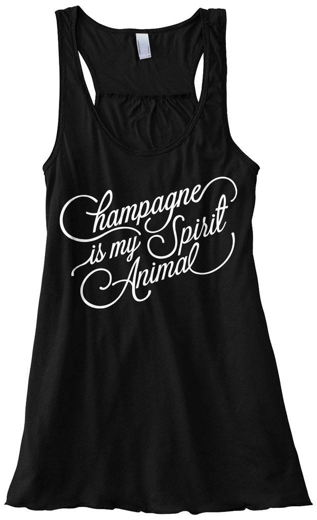 Threadrock Women's Champagne is My Spirit Animal Flowy Racerback Tank Top - Comfortable Casual Summer Tops for Women, Perfect for Beach, Yoga, and Everyday Wear