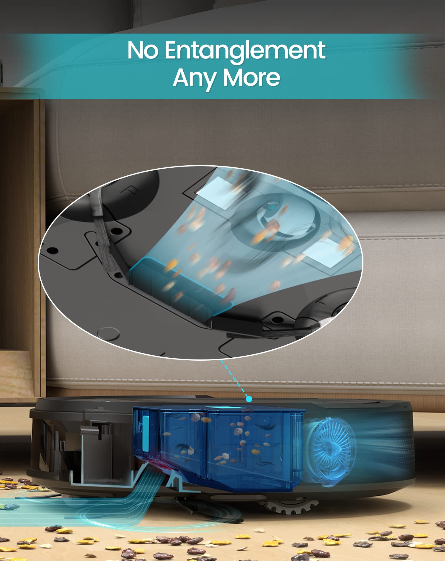 Lefant Robot Vacuum Cleaner 2200Pa Strong Suction, 120 Min Runtime, WiFi/Alexa/APP Control, Self-Charging, Slim Design for Hard Floors & Pet Hair - Perfect for Smart Home Cleaning & Daily Maintenance