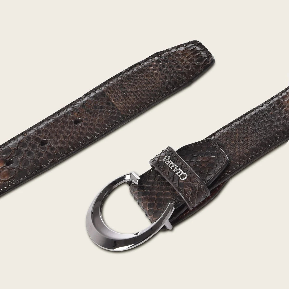 CS381PH Men's Brown Casual Fashion Python Skin Belt - Stylish & Durable Accessory for Everyday Wear, Office & Outdoor Activities