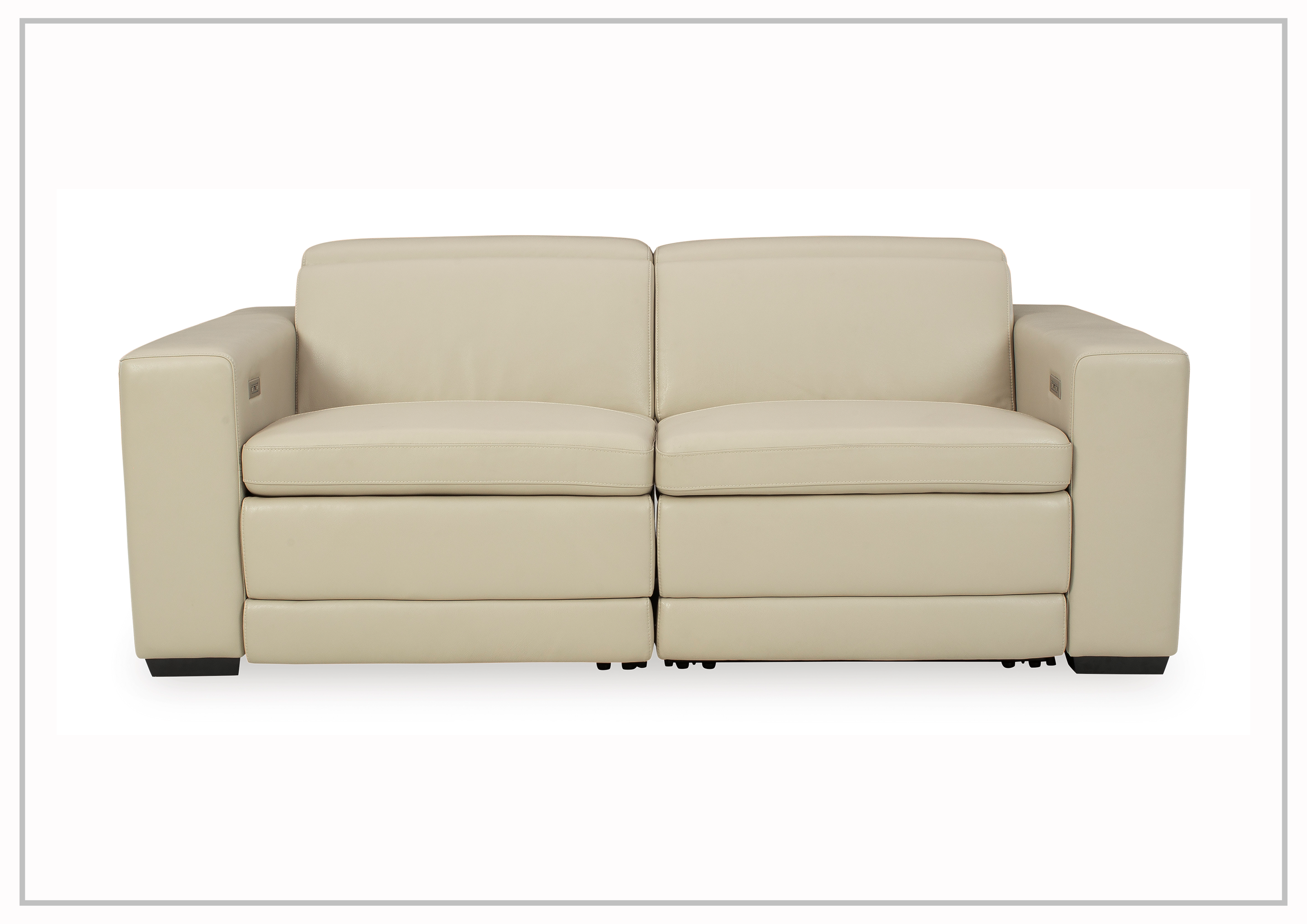 Gio Italia Titan 2-Seater Dual Power Reclining Loveseat - Genuine Leather Sofa for Living Room, Home Theater & Relaxation