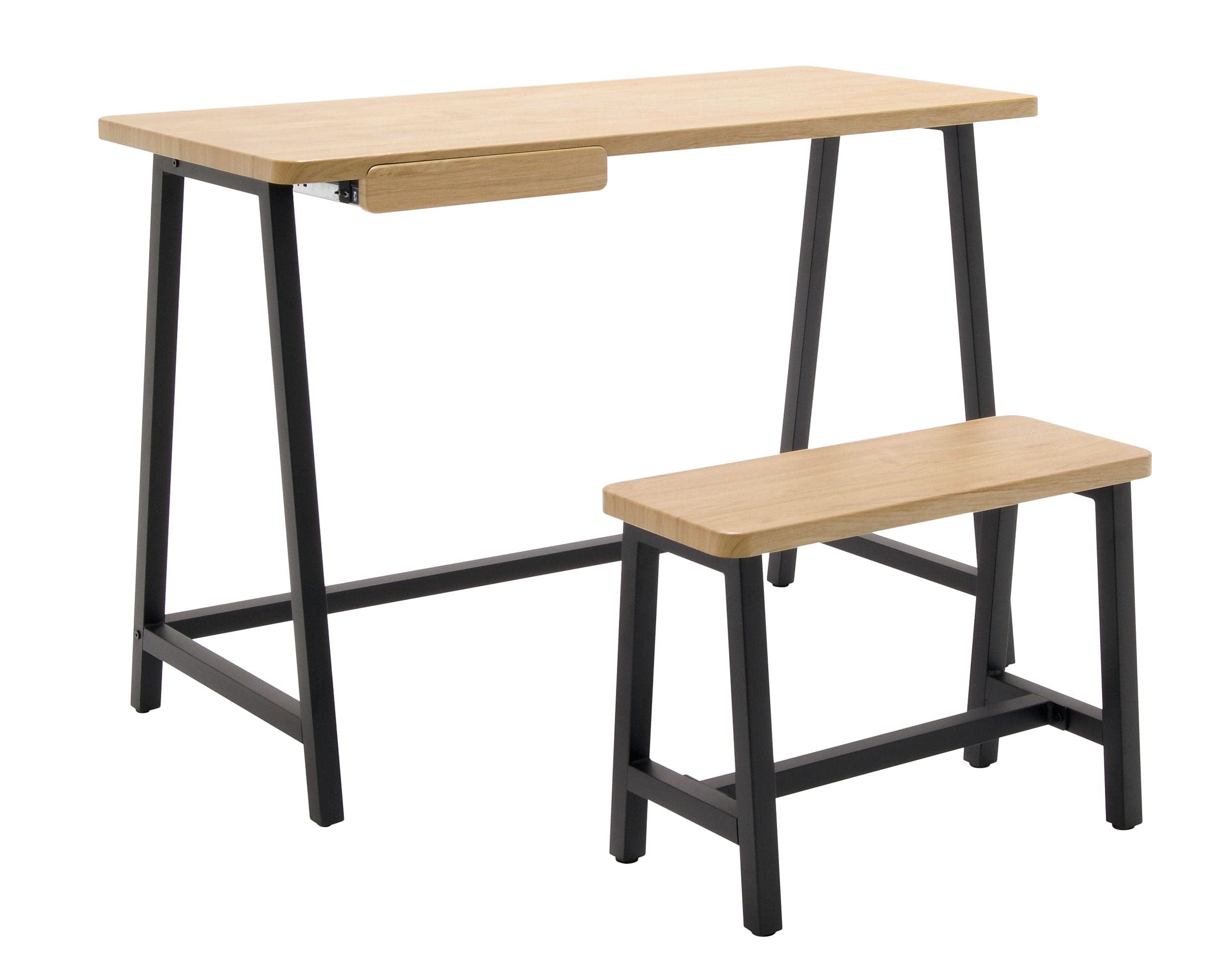 Calico Designs Ashwood Homeroom Desk with Bench - Modern Wooden Study Desk for Home Office, School & Dorm Room - Perfect for Remote Work & Online Learning
