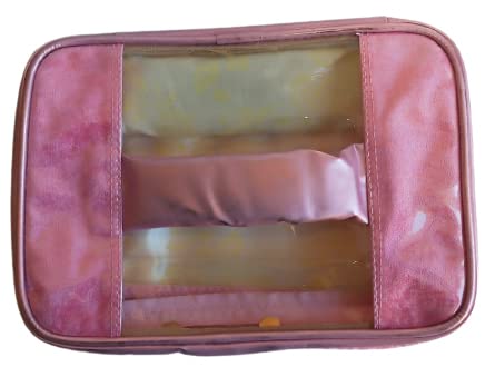 Salvus APP SOLUTIONS Adjustable Makeup Organizer Case for Women & Girls - Cosmetic Storage Pouch with Compartments, Jewelry & Accessories Holder - Vanity Travel Bag (Pink, 9x7 Inch) - Perfect for Home, Travel & Daily Organization