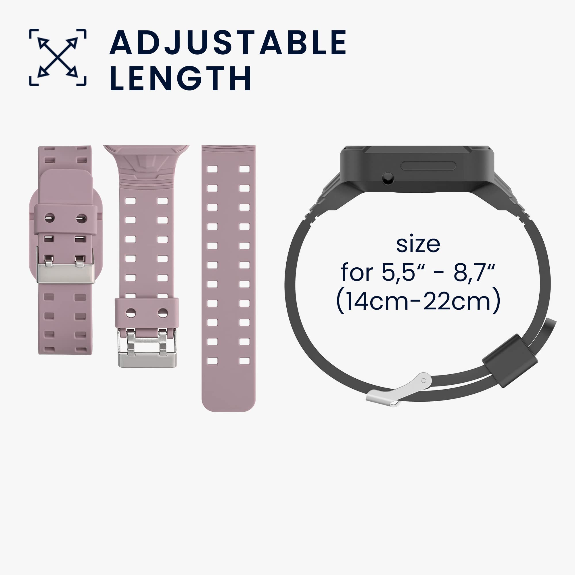 kwmobile Purple Cloud Silicone Watch Band - Compatible with Xiaomi Mi Watch Lite & Redmi Watch - Modern Waterproof Adjustable Durable Strap for Sports, Running, Swimming & Daily Wear