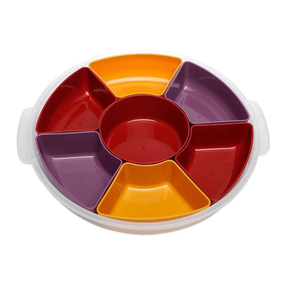 HnF 7-Compartment Dried Fruit Storage Box - BPA-Free PP Material, Clear Lid, Perfect for Organizing Snacks, Nuts, Candy & Cookies - Ideal for Kitchen, Pantry, Office, and Travel Use