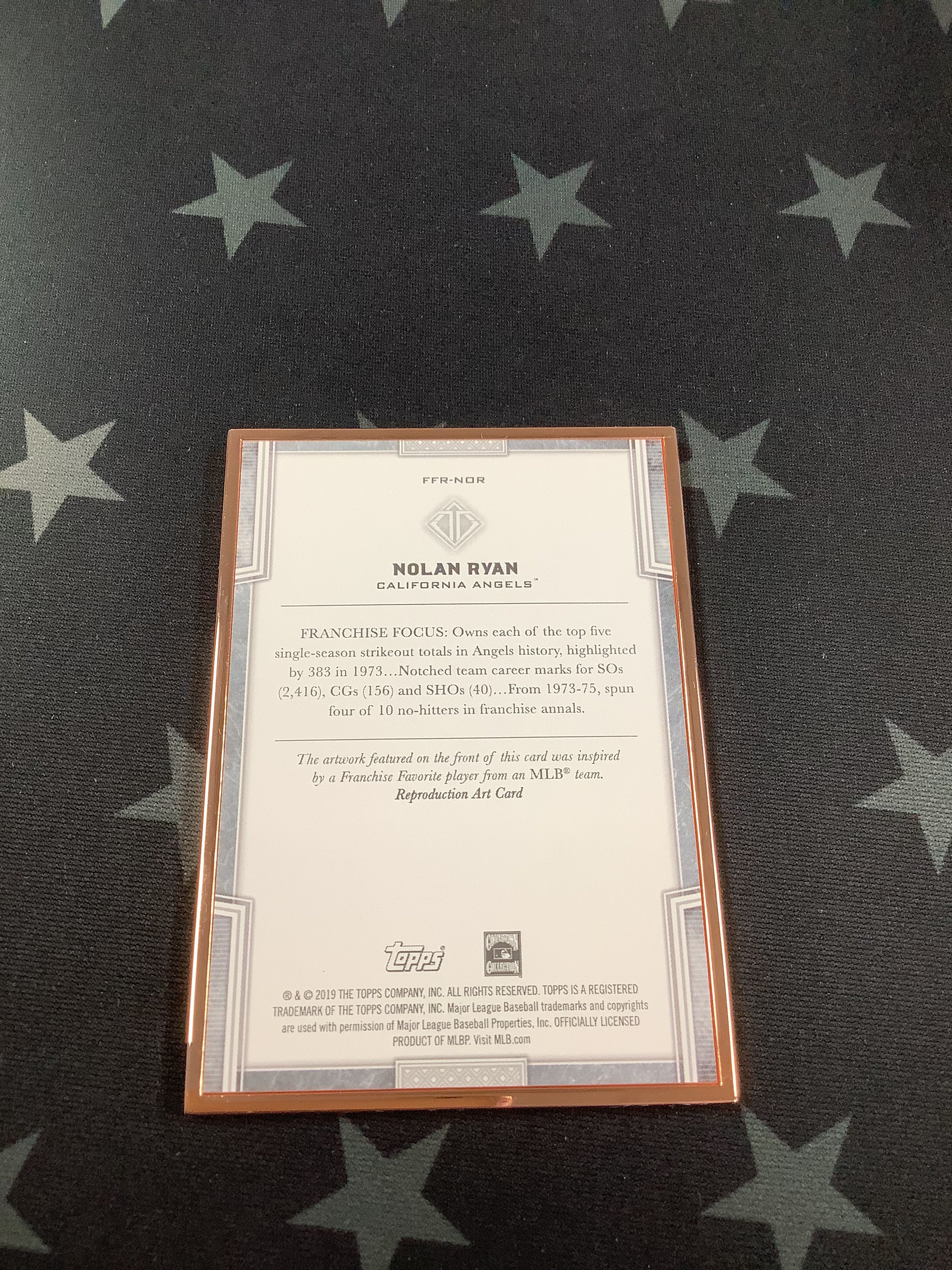 2019 Nolan Ryan Franchise Favorites Transcendent Collection Baseball Card #FFR NOR /100 - Rare Collectible for Sports Memorabilia Enthusiasts & Investment