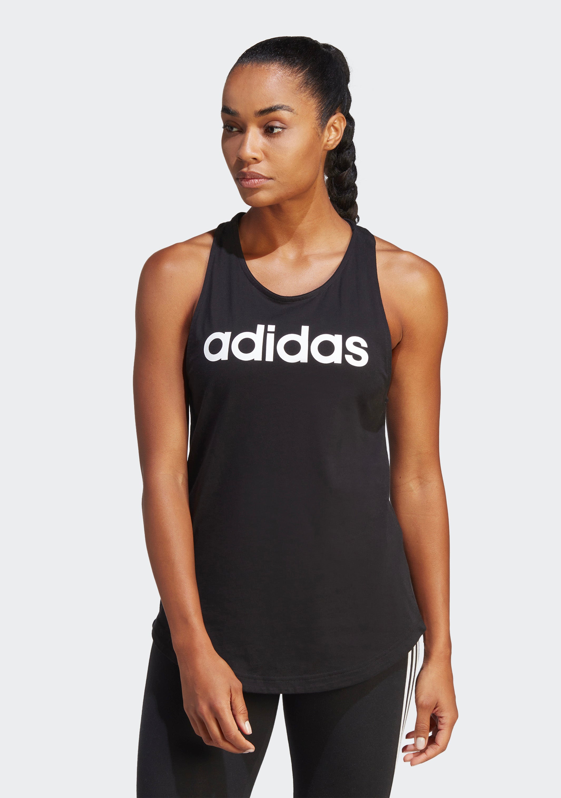 Adidas Women's Essentials Loose Fit Logo Tank Top - Breathable Workout Shirt for Running, Yoga & Gym - Comfortable Athletic Wear for Women