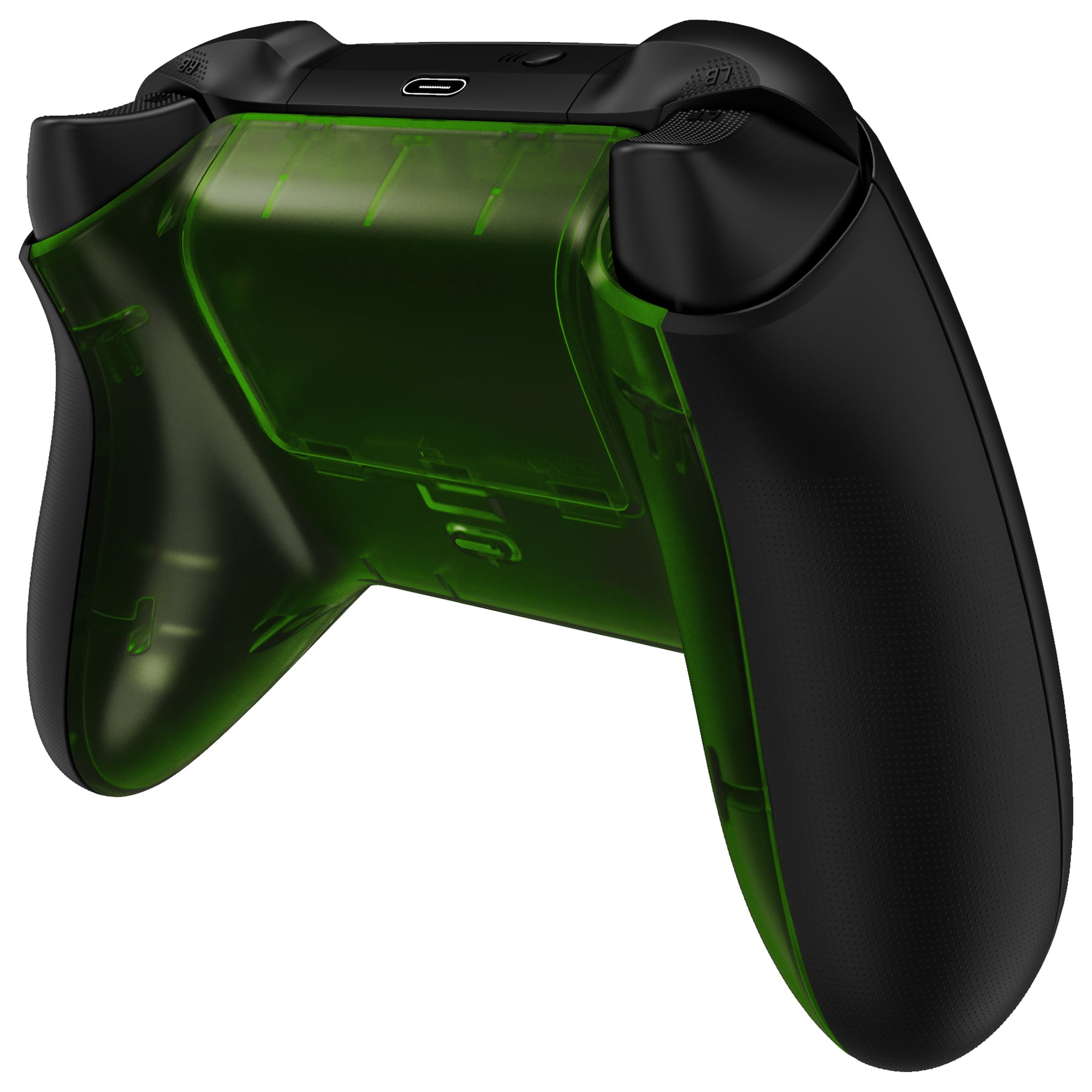 eXtremeRate Clear Green Replacement Bottom Shell with Battery Cover for Xbox Series X & S Controller - Custom Gaming Accessory for Enhanced Comfort & Style | Perfect for Gaming Enthusiasts & DIY Modders