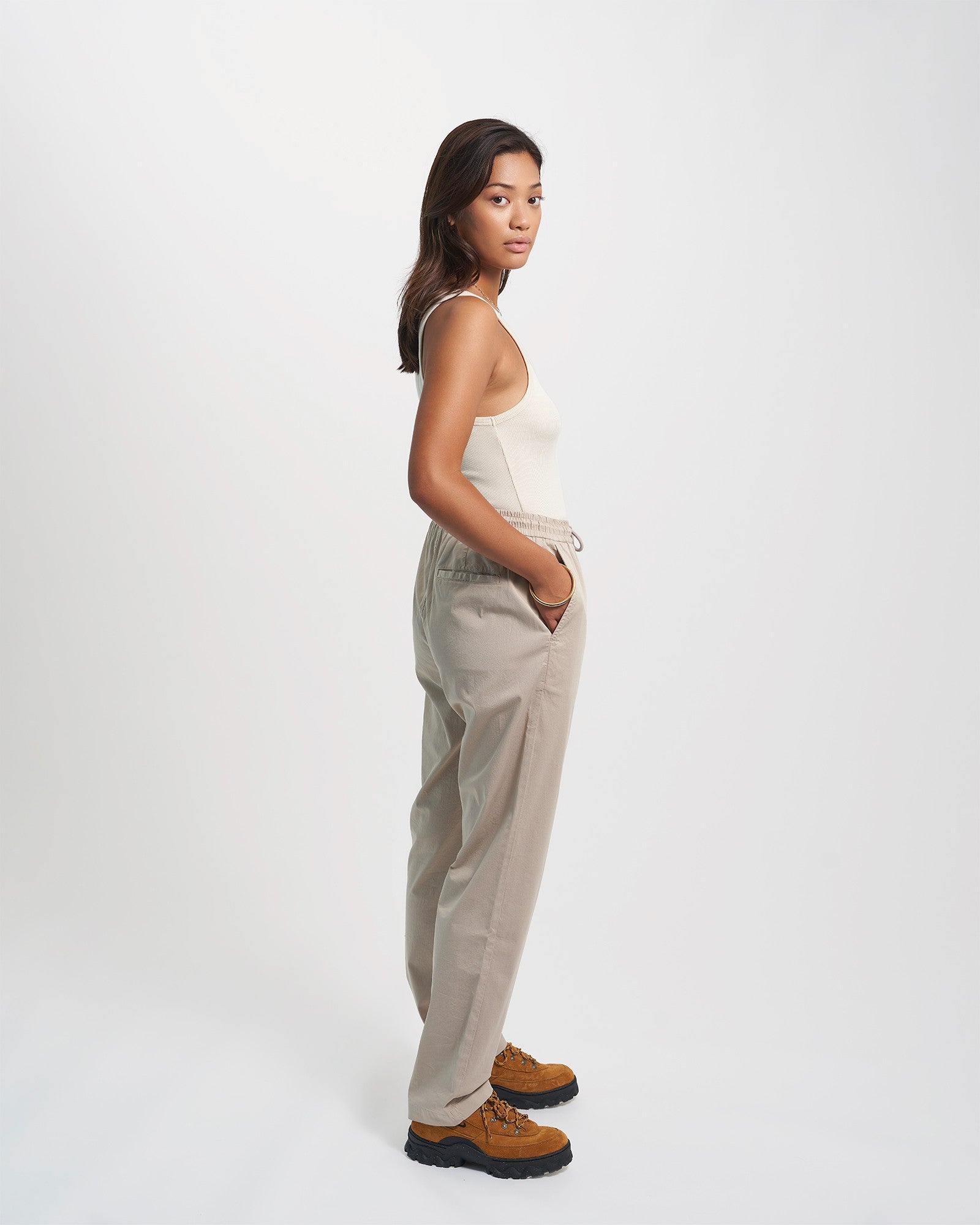 Organic Twill Pants for Women - Soft Comfortable Eco-Friendly Cotton Trousers in Pacific Blue | Perfect for Casual Wear, Office & Travel