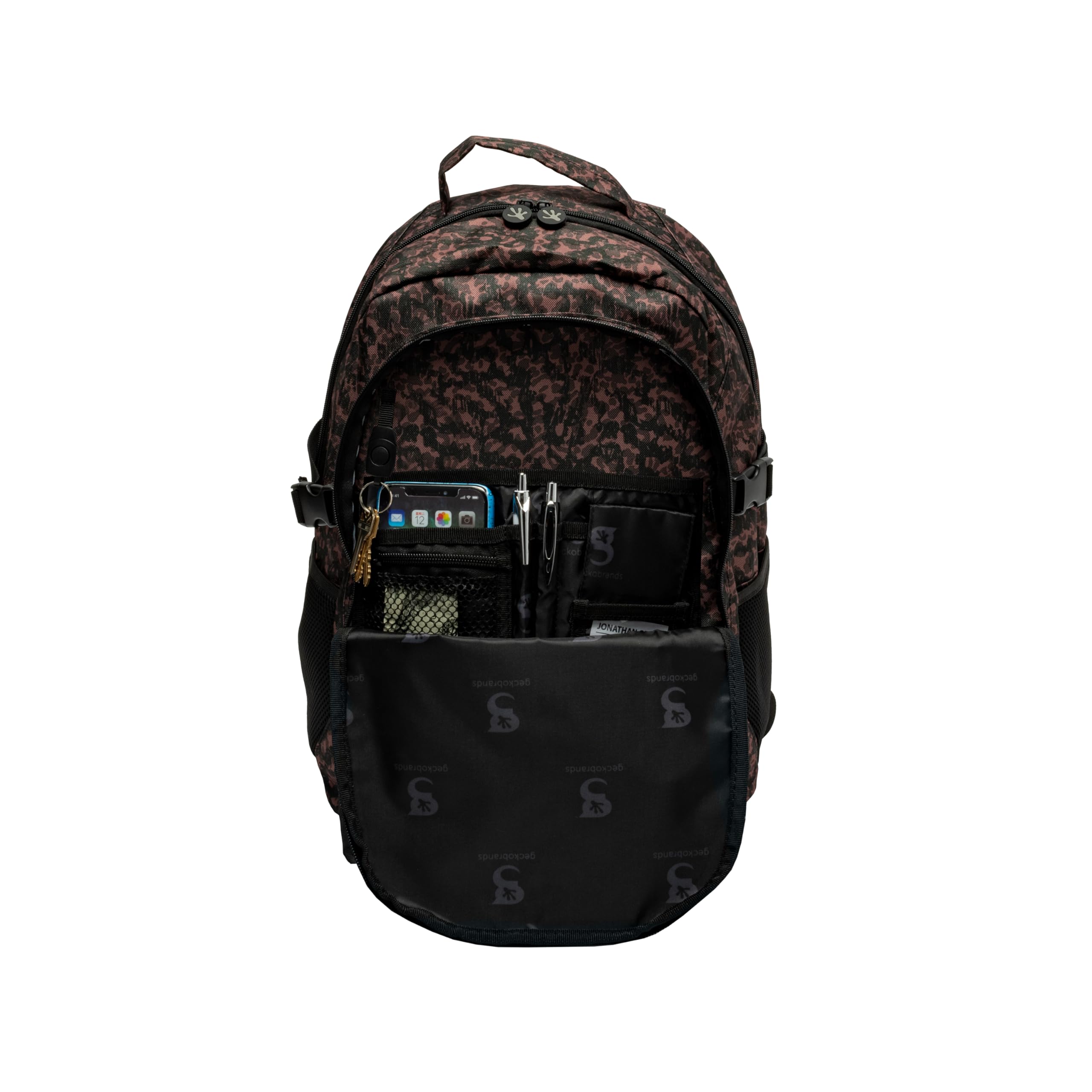 Geckobrands Endurance Backpack - Durable Laptop Backpack for Work & Travel, Water-Resistant, 17.3 Inch Laptop Compartment (Grunge Rose) - Perfect for Office, Commuting & Business Trips