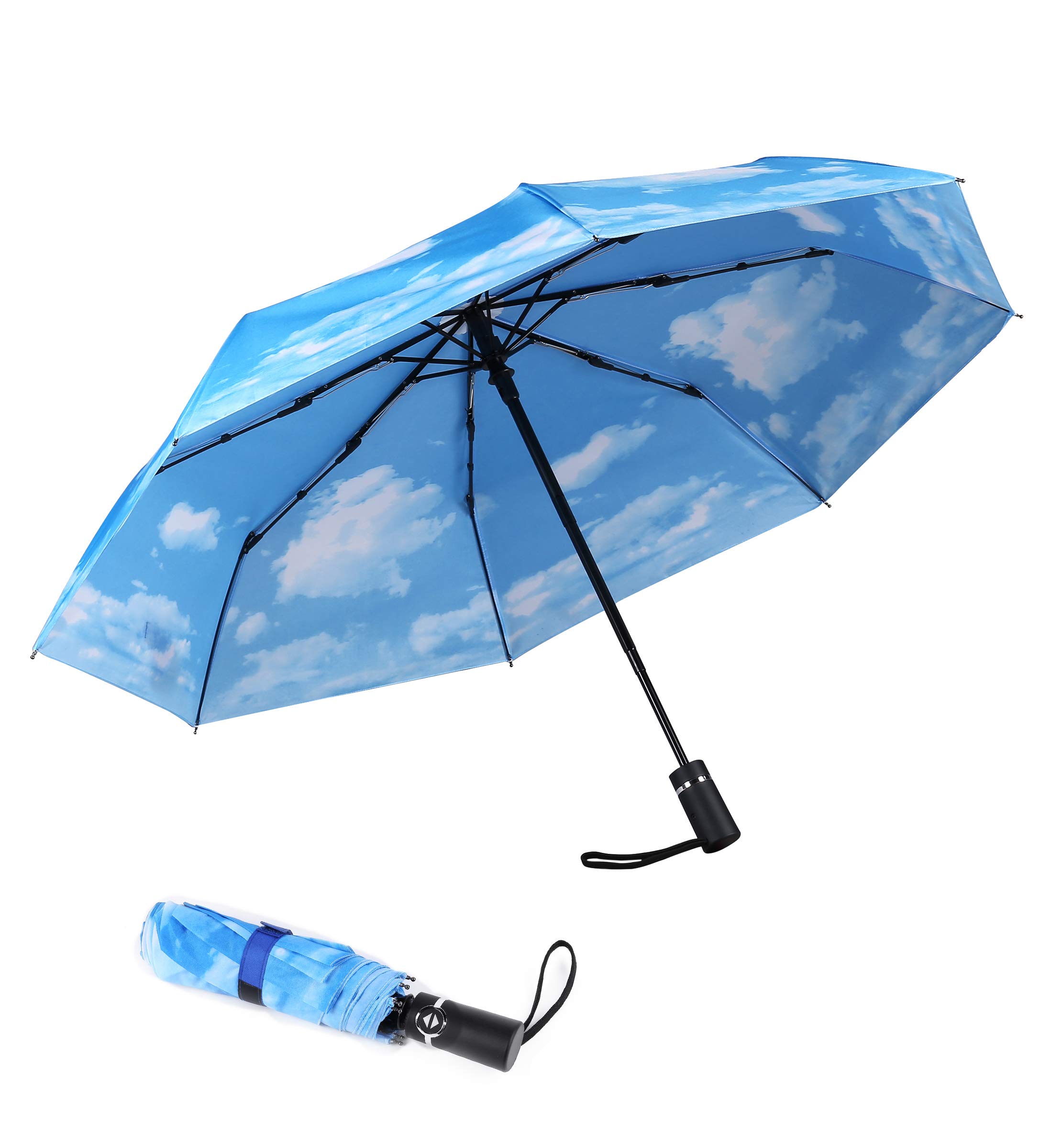SY COMPACT Travel Umbrella - Automatic Open & Close, Windproof & Lightweight for Men & Women - Perfect for Commuting, Travel & Outdoor Activities