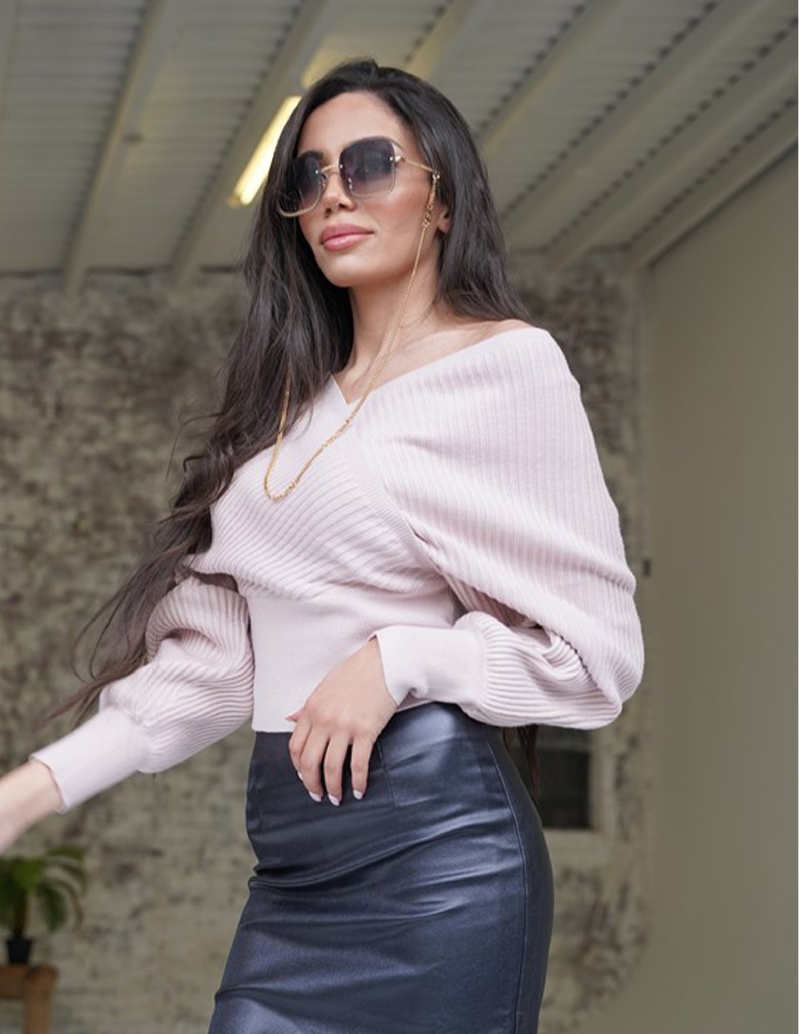 Women's Stylish Cross Over Knit Top - Soft Comfortable V-Neck Pullover Sweater for Casual Wear & Layering