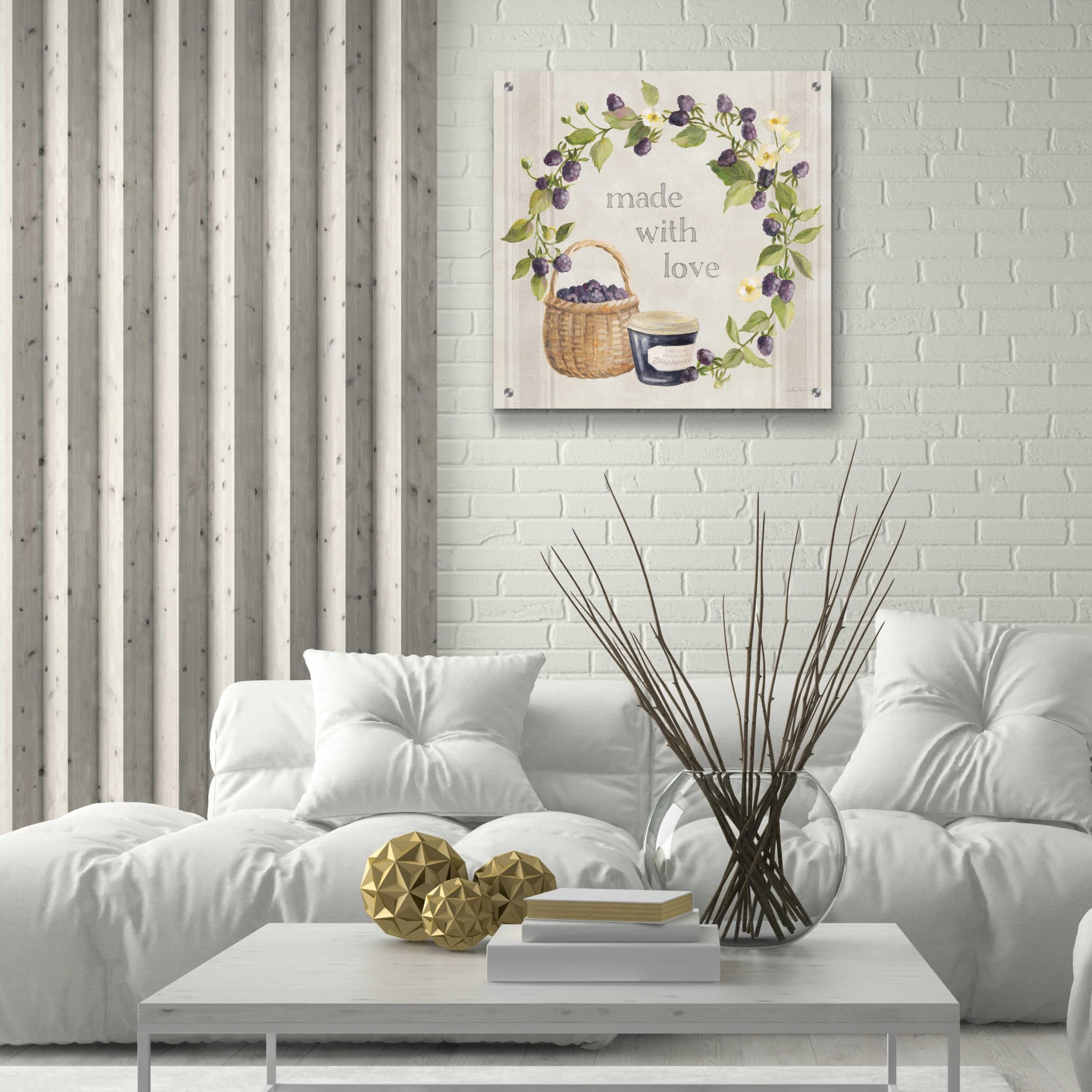 Silvia Vassileva 'Homemade Happiness IX' Acrylic Glass Wall Art - 24x24 Inch Modern Abstract Painting for Living Room, Bedroom & Office Decor