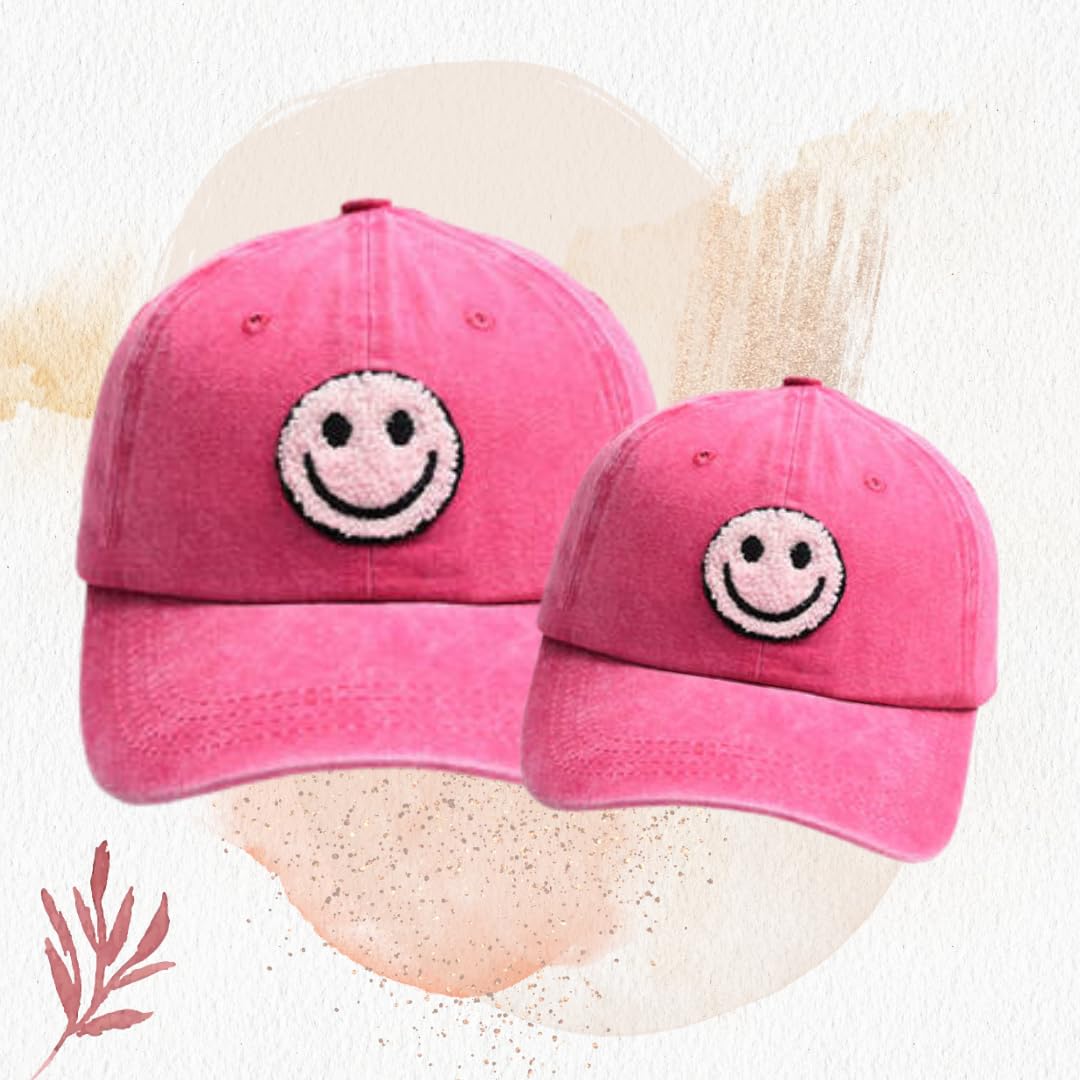 Stylish Mother Daughter Matching Hats Set - 2 Pack Cute Pink Mommy and Me Hats for Women & Toddlers | Perfect for Valentine's Day, Family Photos, Mother's Day Gifts & Outdoor Activities