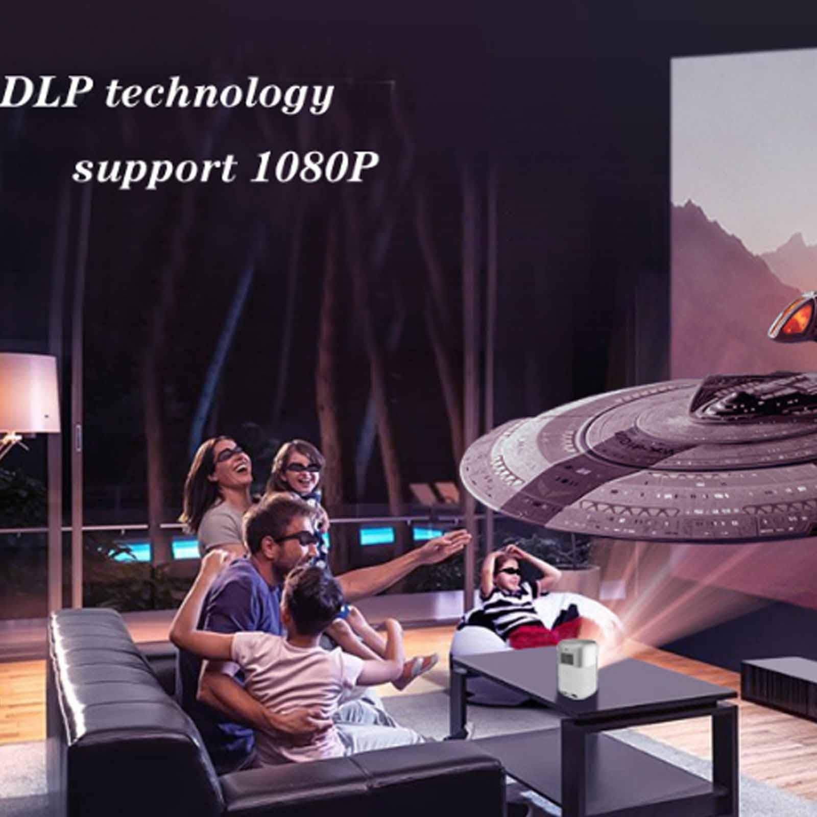 NVYAZJ Ultra Mini 4K HD Smart LED Pocket Projector with DLP, Bluetooth 5.0, WiFi 2.4G/5G, 9000mAh Battery - Portable Home Theater & Office Projector for Movies, Gaming, and Presentations