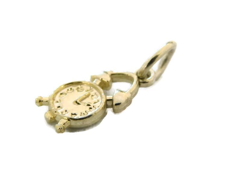 14K Yellow Gold Alarm Clock Charm Pendant - Elegant Jewelry Gift for Women, Perfect for Necklaces & Bracelets - Ideal for Birthdays, Anniversaries & Special Occasions