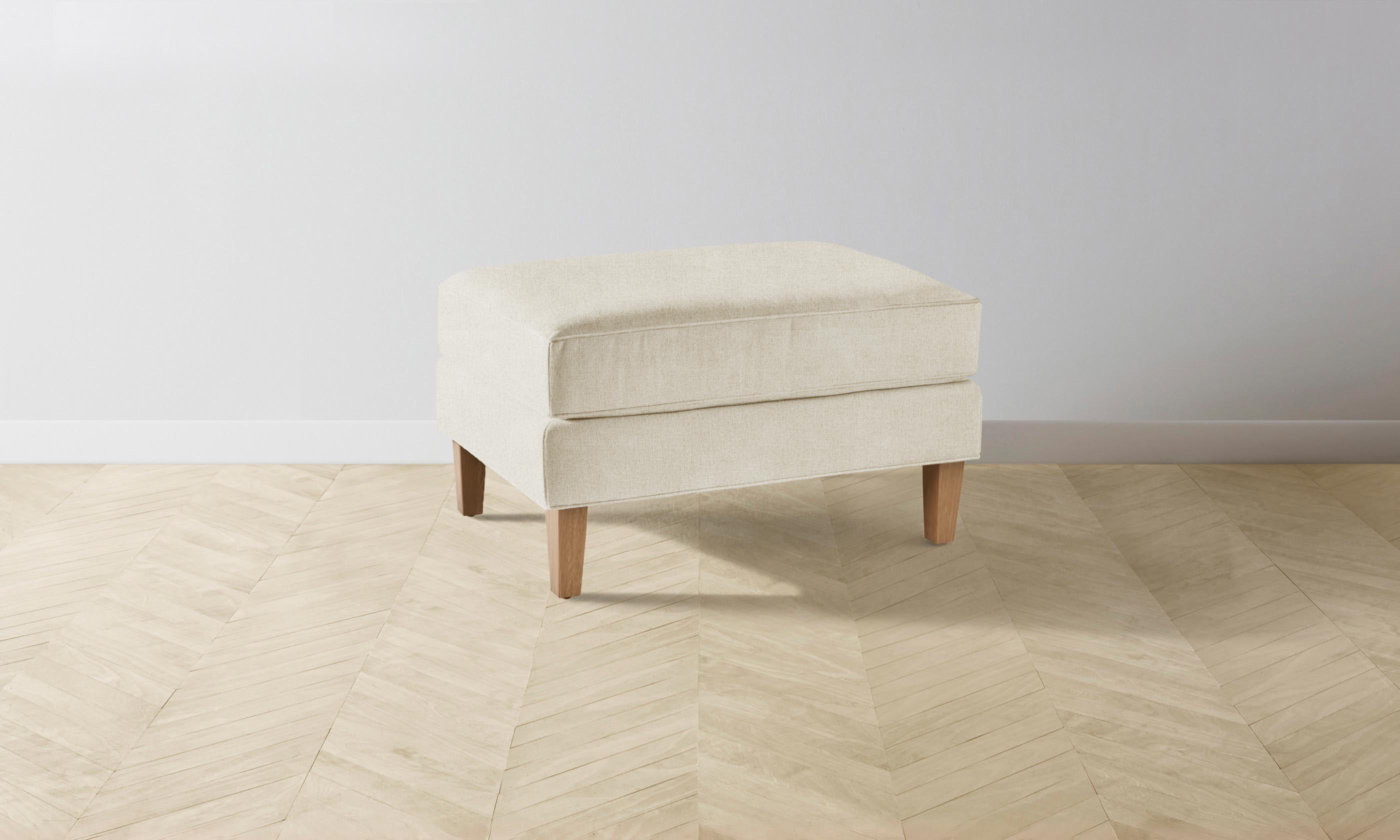 The Crosby Ottoman with Performance Mélange Weave Shell - Modern Living Room Footrest, Accent Chair & Stylish Home Decor for Cozy Spaces