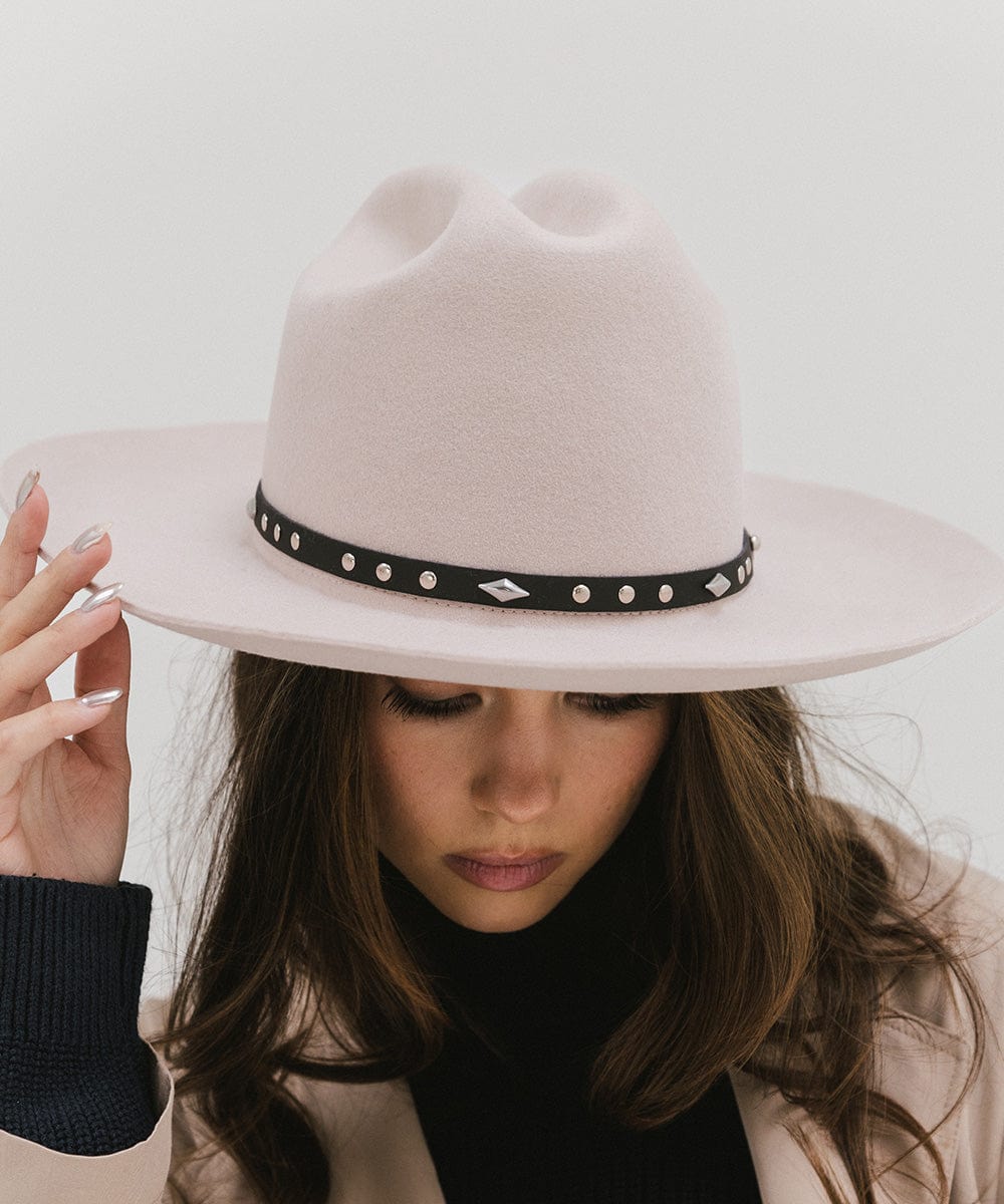 Studded Leather Hat Band for Cowboy Hats - Western Style Accessory for Rodeo, Music Festivals & Outdoor Events