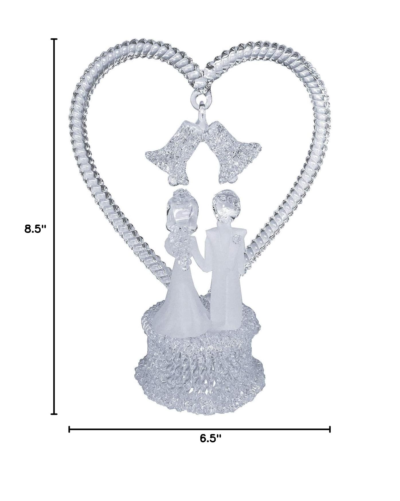 Elegant Hand-Blown Glass Bride and Groom Wedding Cake Topper - Perfect for Weddings, Anniversaries & Romantic Celebrations