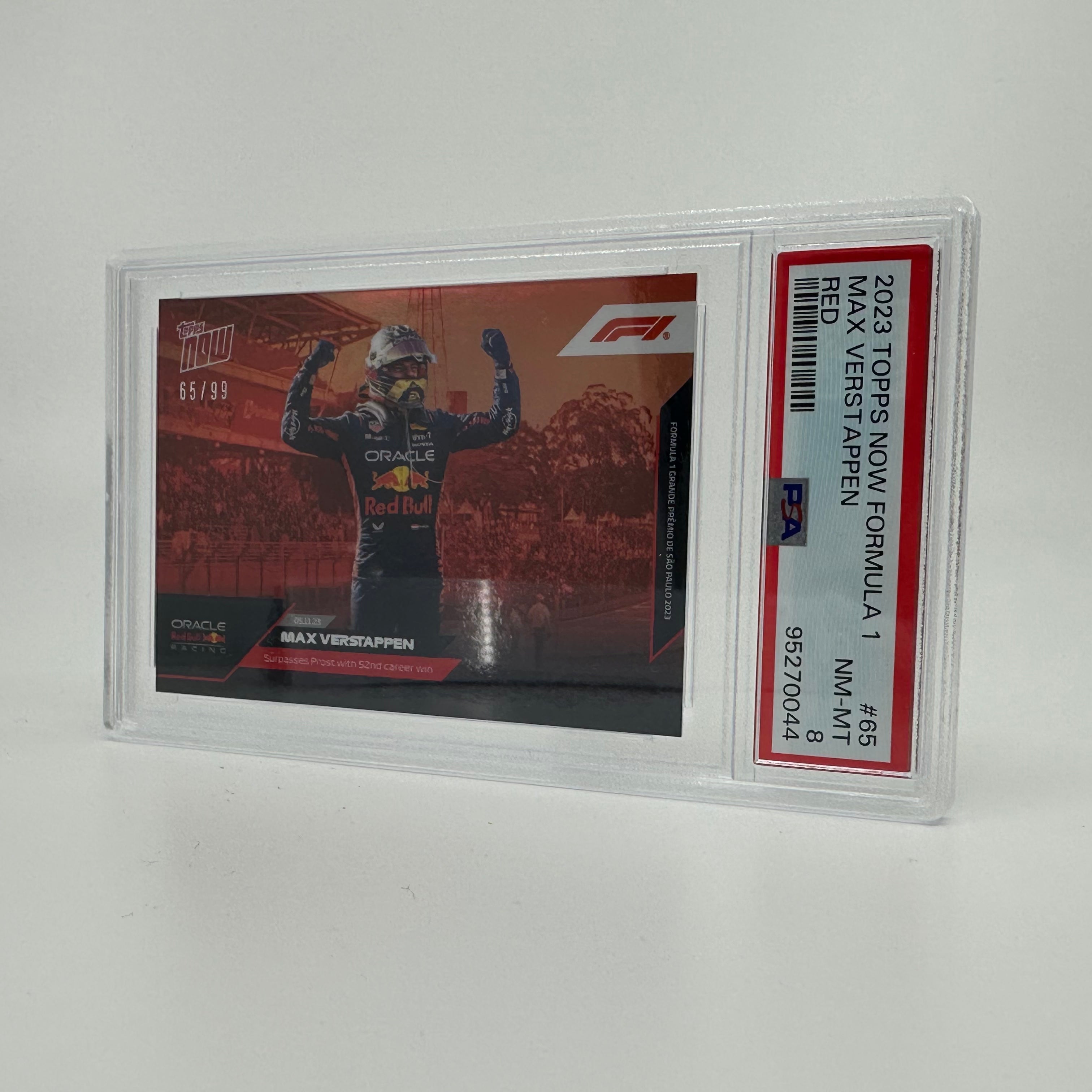 PSA 8 65/99 Max Verstappen #65 Red 2023 Topps Now F1 Racing Card - Perfect for F1 Collectors, Sports Memorabilia Displays & Racing Enthusiasts